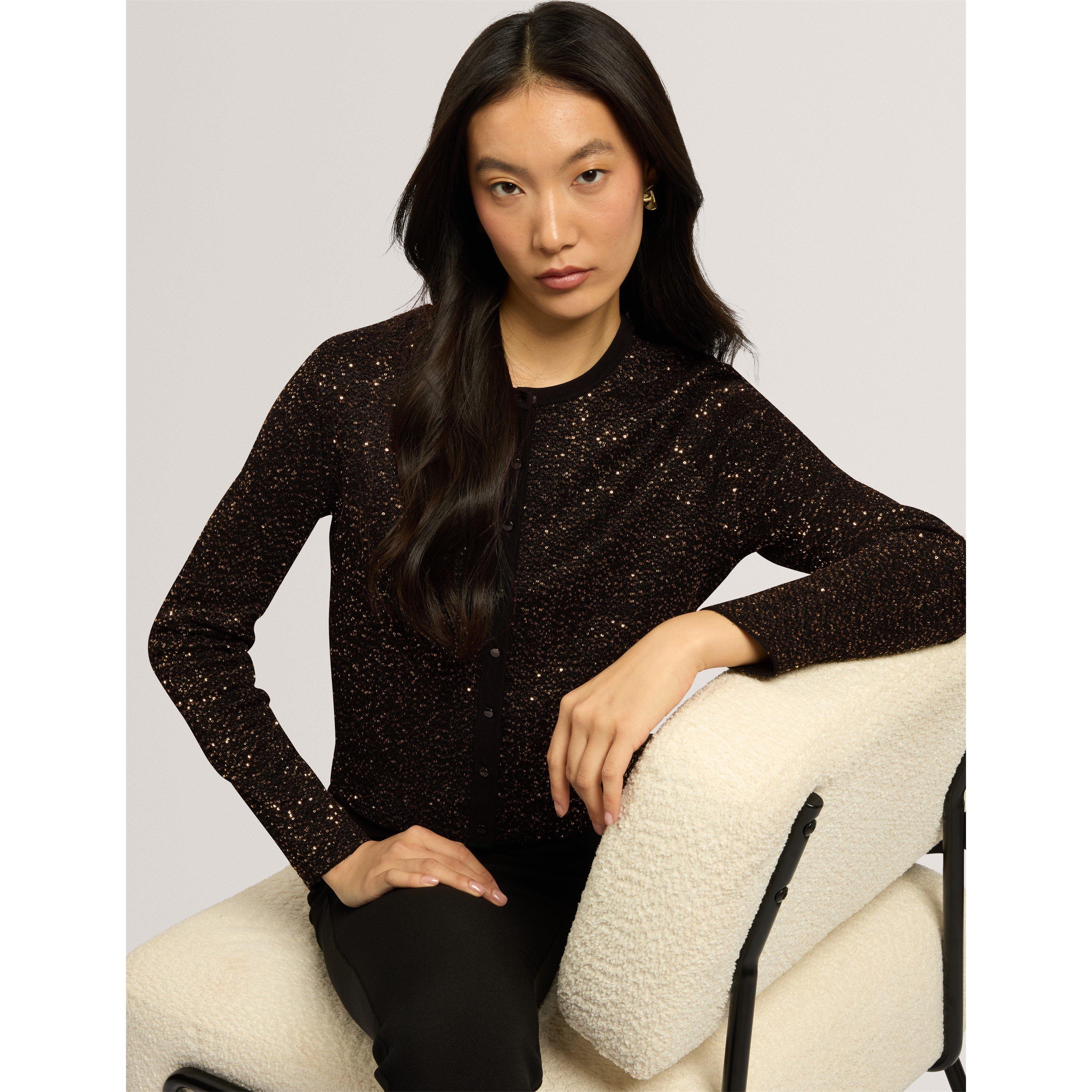 Black - Ted Baker - Ted Sequin Cardigan Ld64 - 6