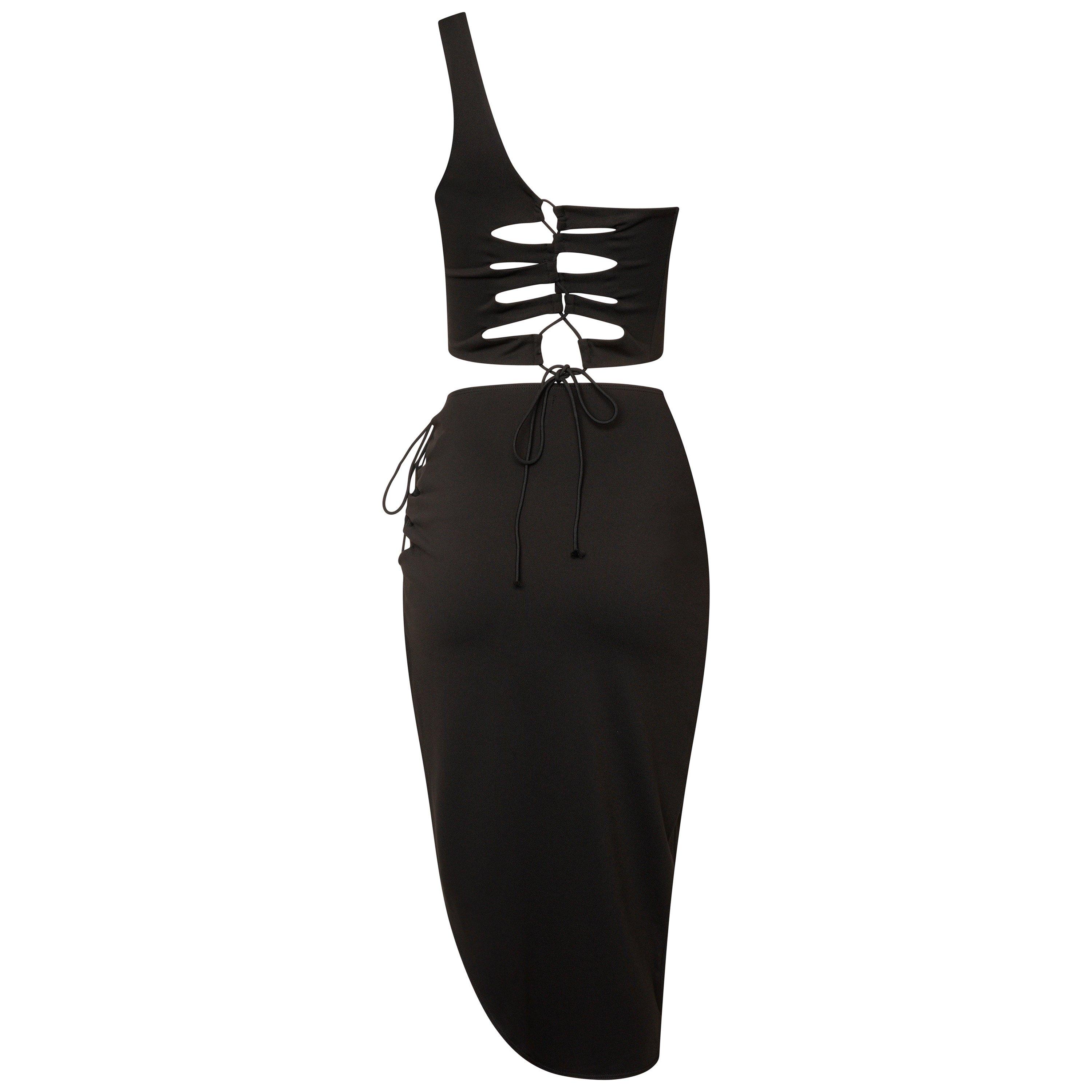 Black - Honeyz - Women's Cut Out Bodycon Skirt - 1