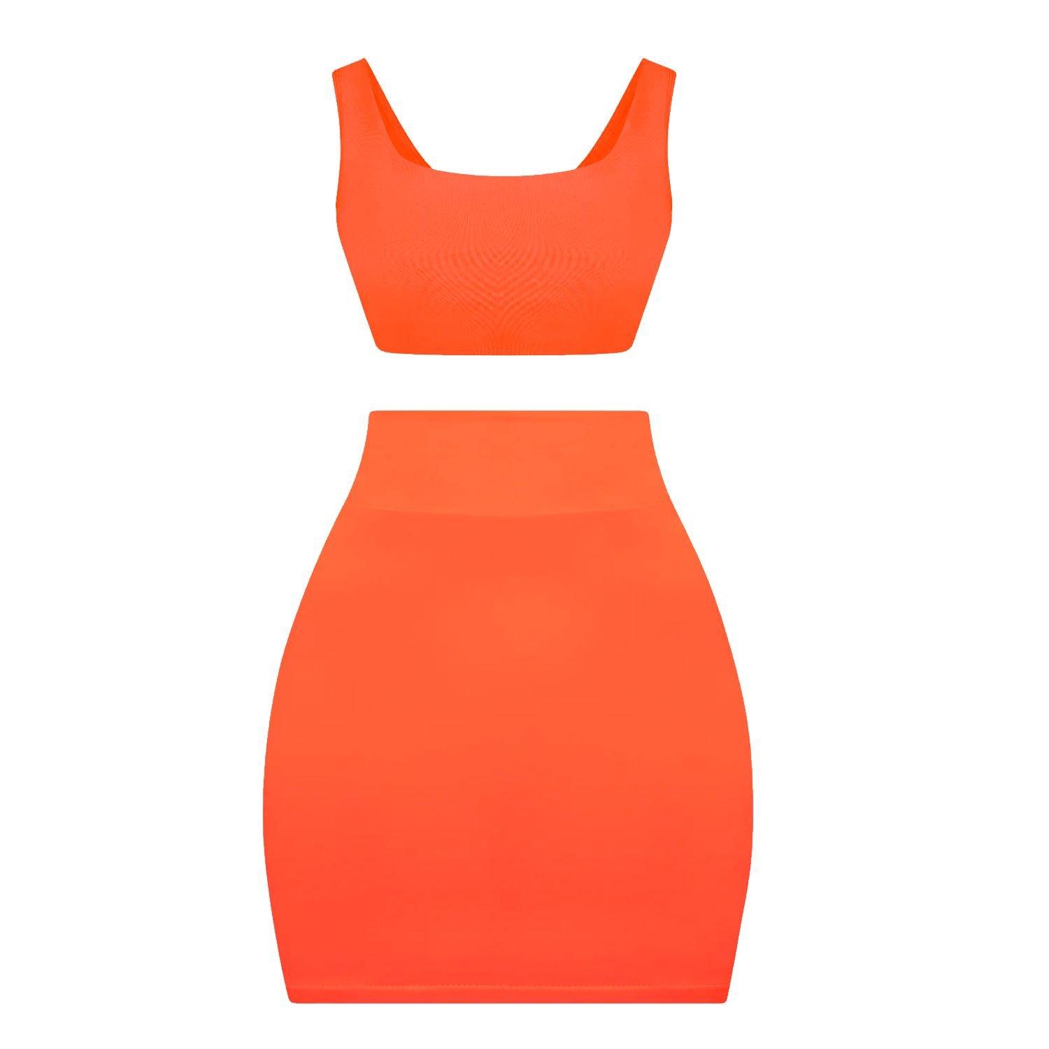 Honeyz Women's Bandage Bodycon Skirt - Orange - 8 (XS)