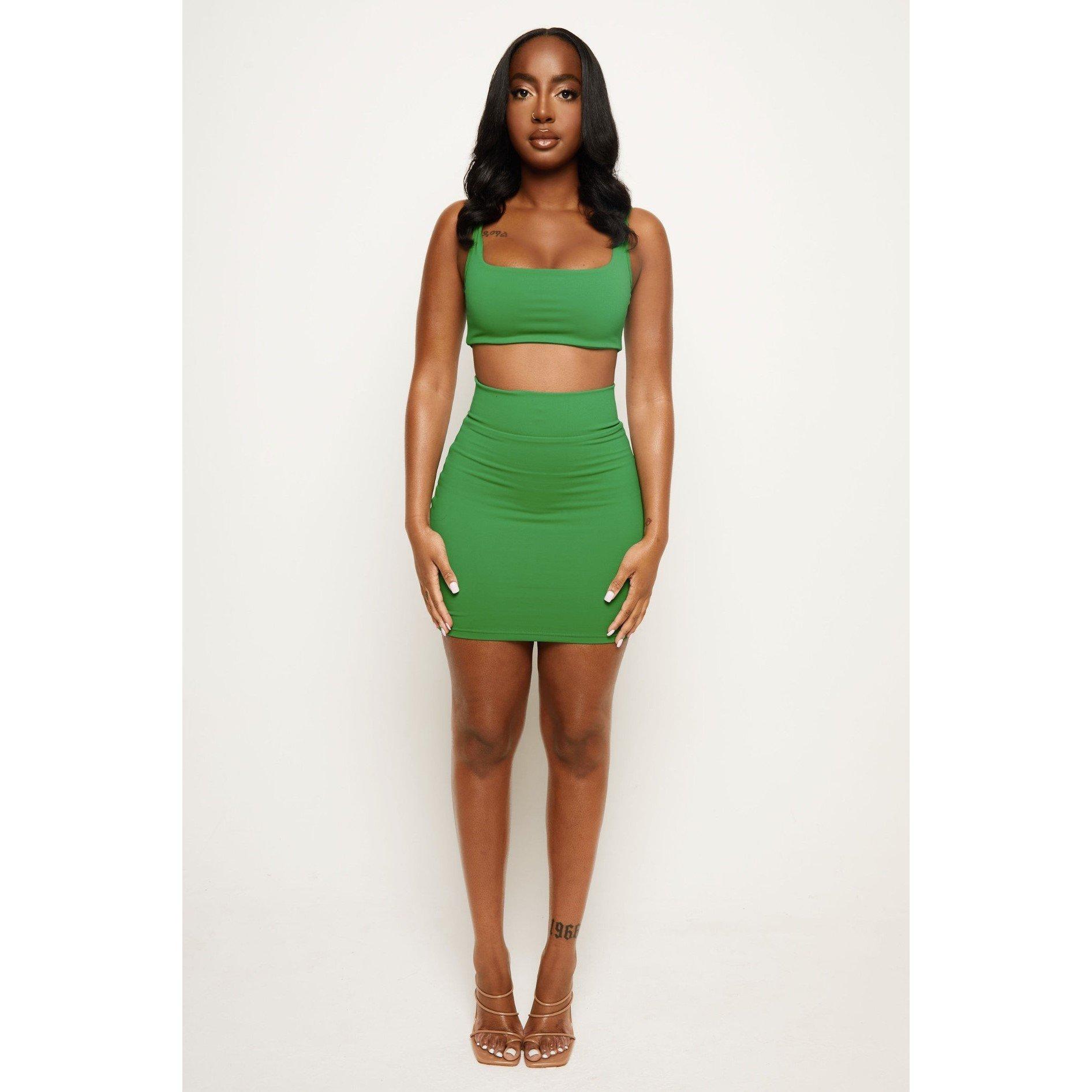 Vert - Honeyz - Bandage Bodycon Skirt - 2