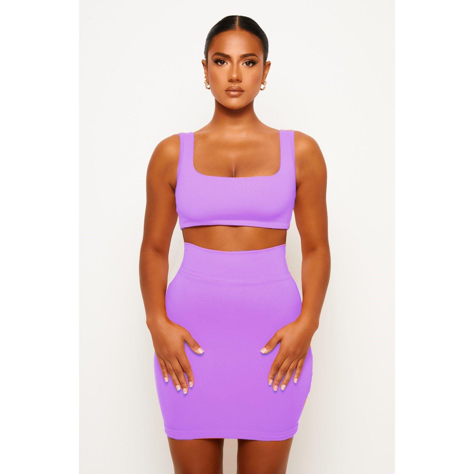 Purple - Honeyz - Women's Bandage Bodycon Skirt - 2