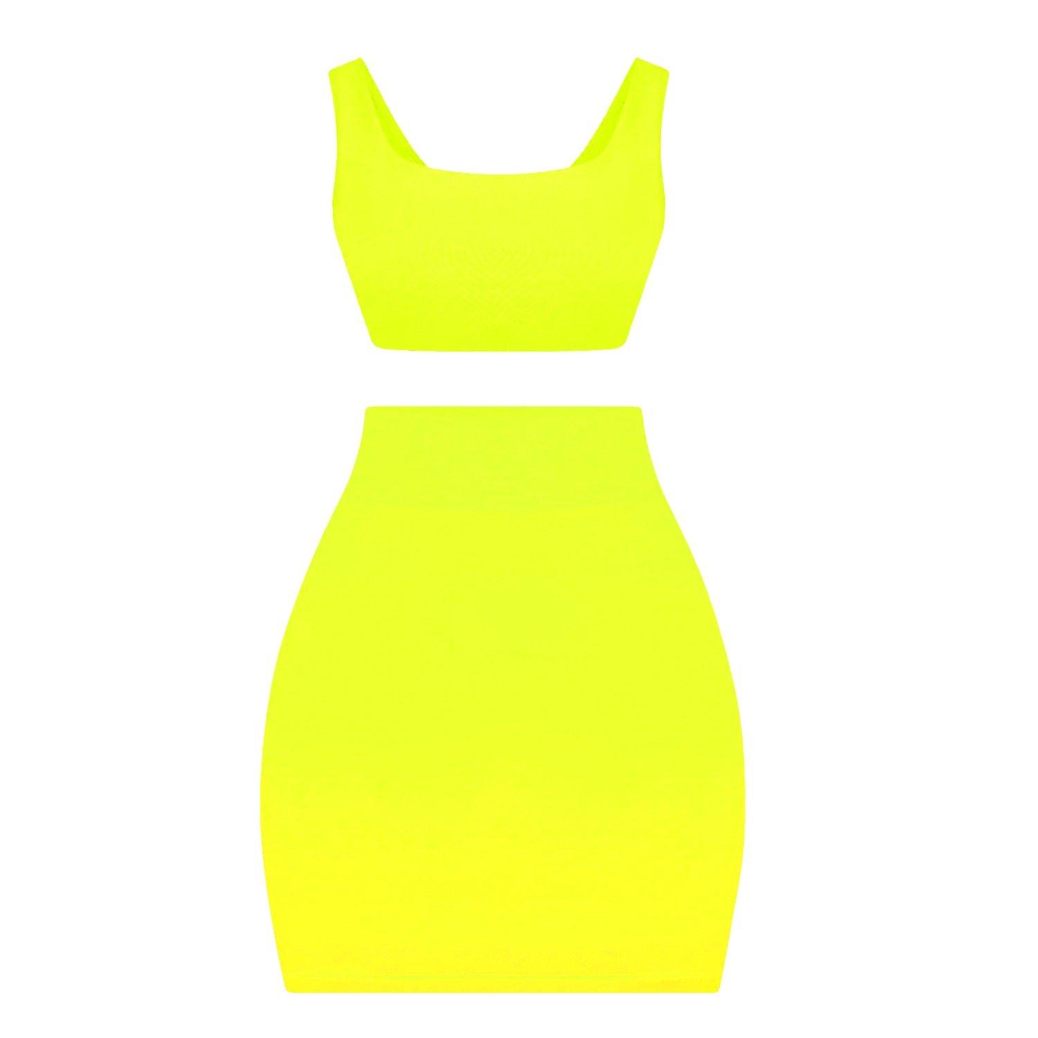 Honeyz Women's Bandage Bodycon Skirt - Yellow - 10 (S)