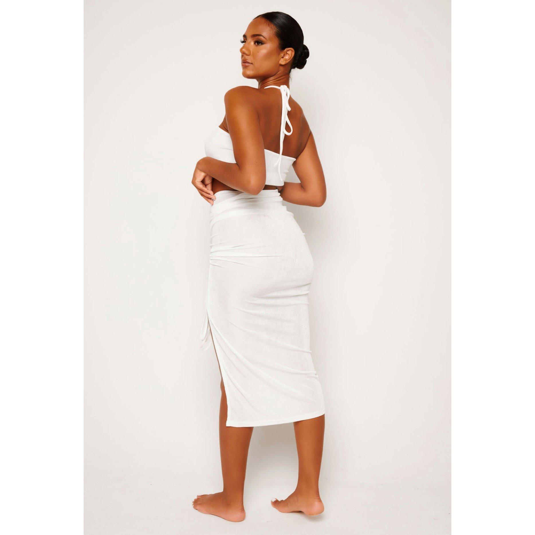 White - Honeyz - Women's Luxe Bodycon Skirt - 3