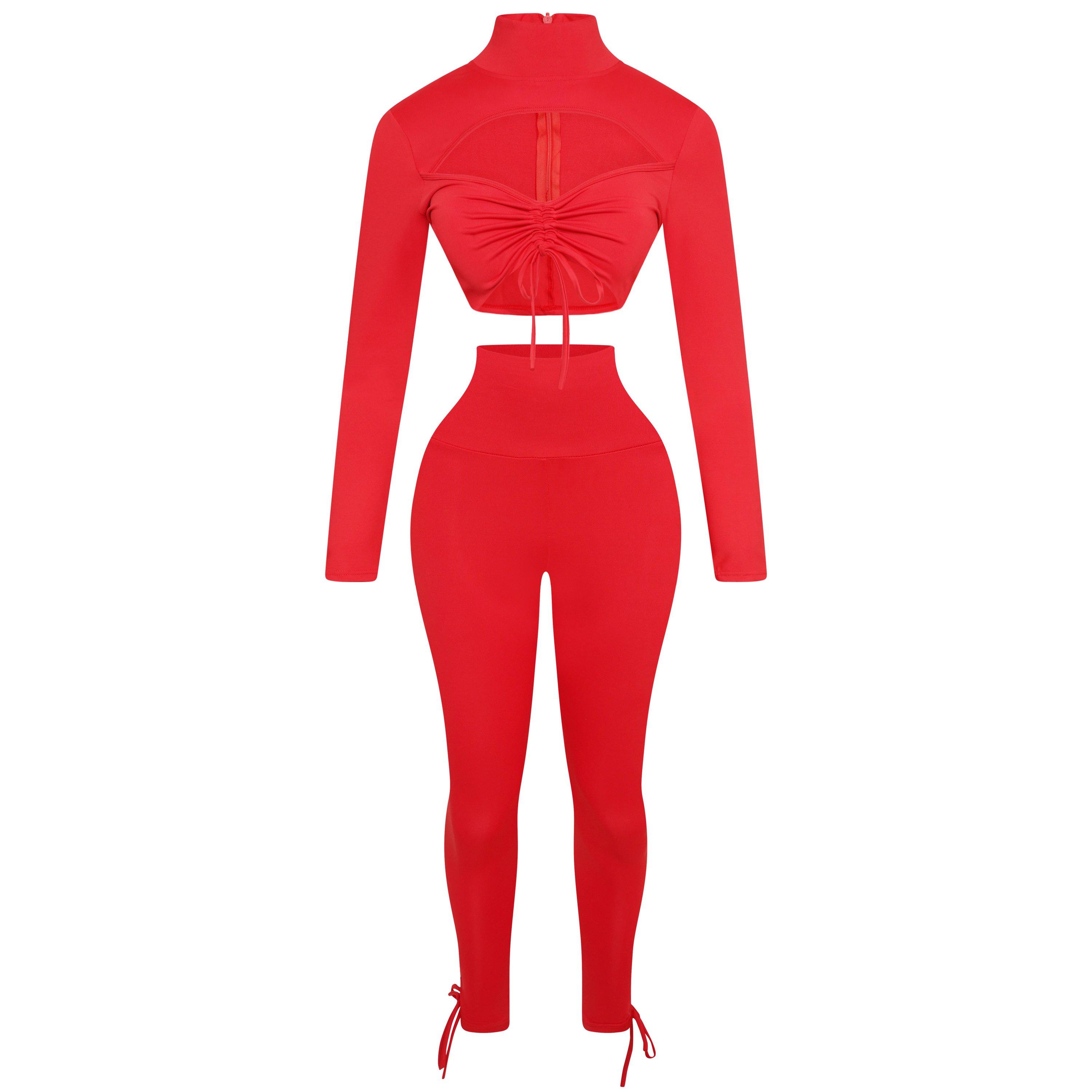 Red - Honeyz - Women's Tie Bodycon Skirt - 1