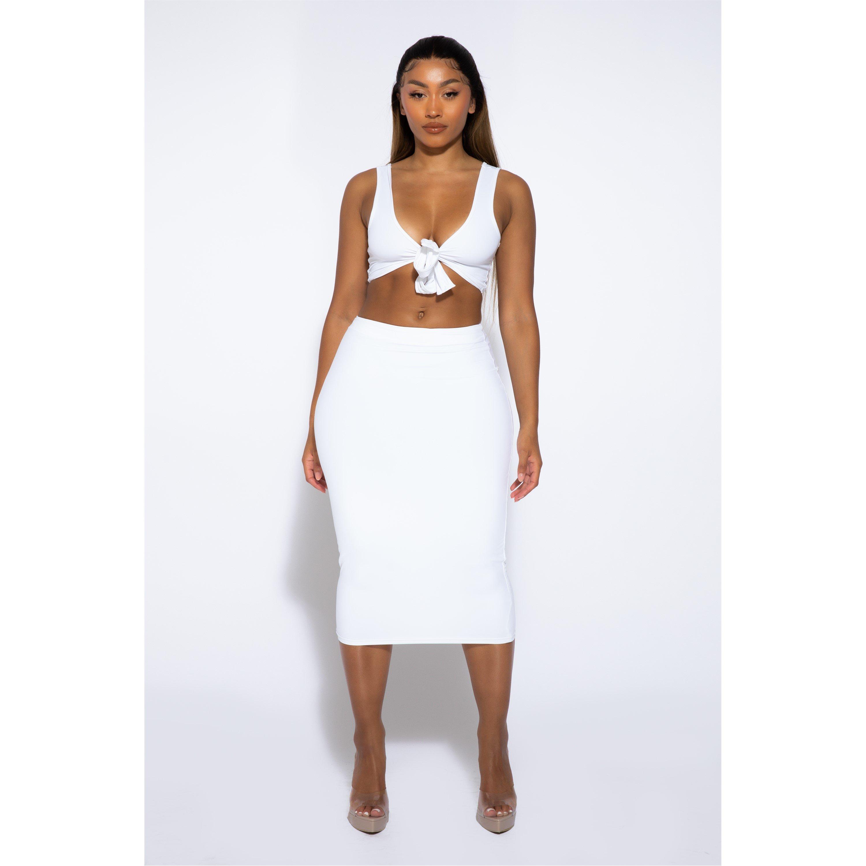 Blanco - Honeyz - Coordinating Bodycon Skirt - 2