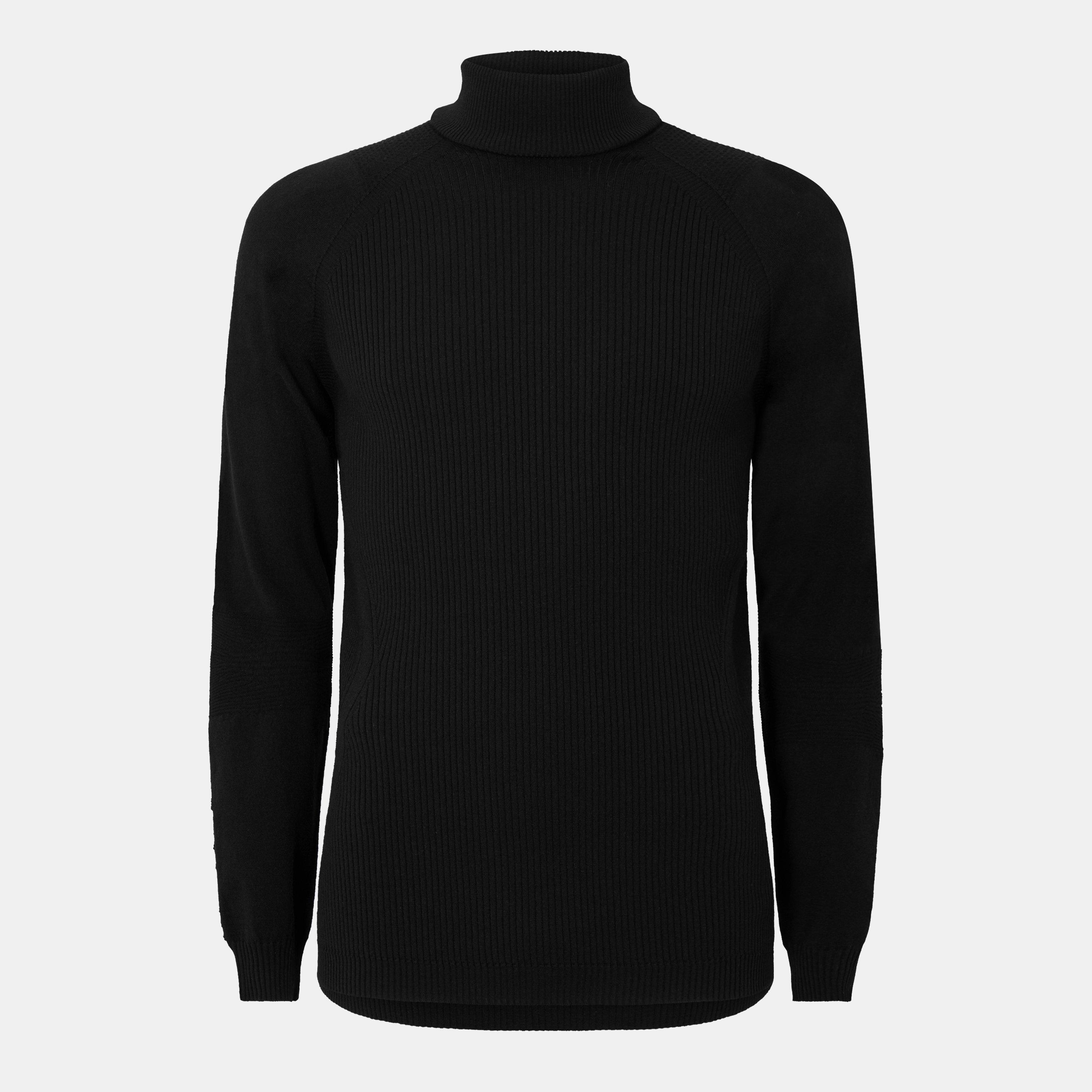 Black 999 - Moncler Grenoble - Men's Grenoble Multi-Gauge Knit Tailored Fit Knitted Top - 1