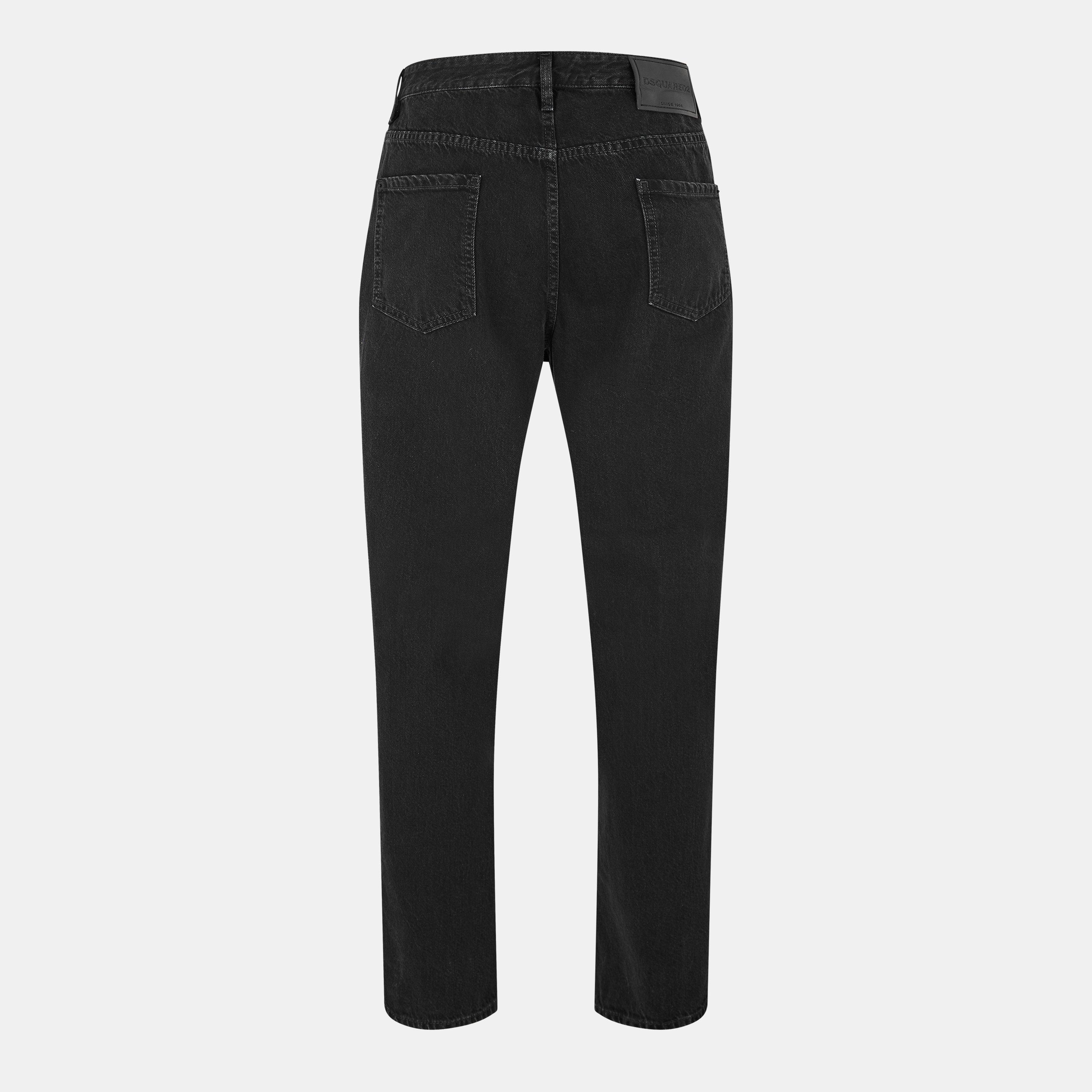 Black - DSquared2 - Men's Dark Wash Wide Leg Jeans - 2