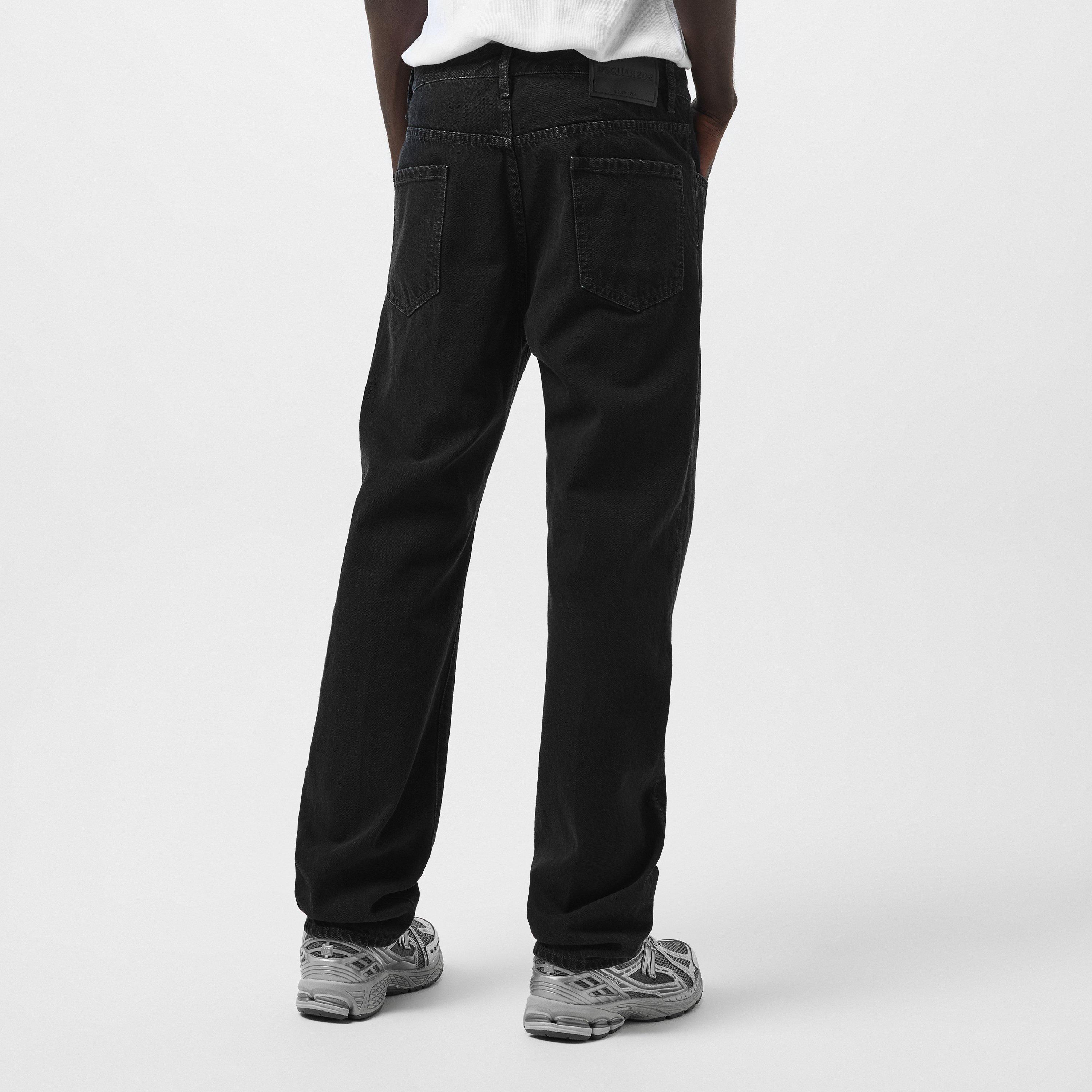 Black - DSquared2 - Men's Dark Wash Wide Leg Jeans - 4