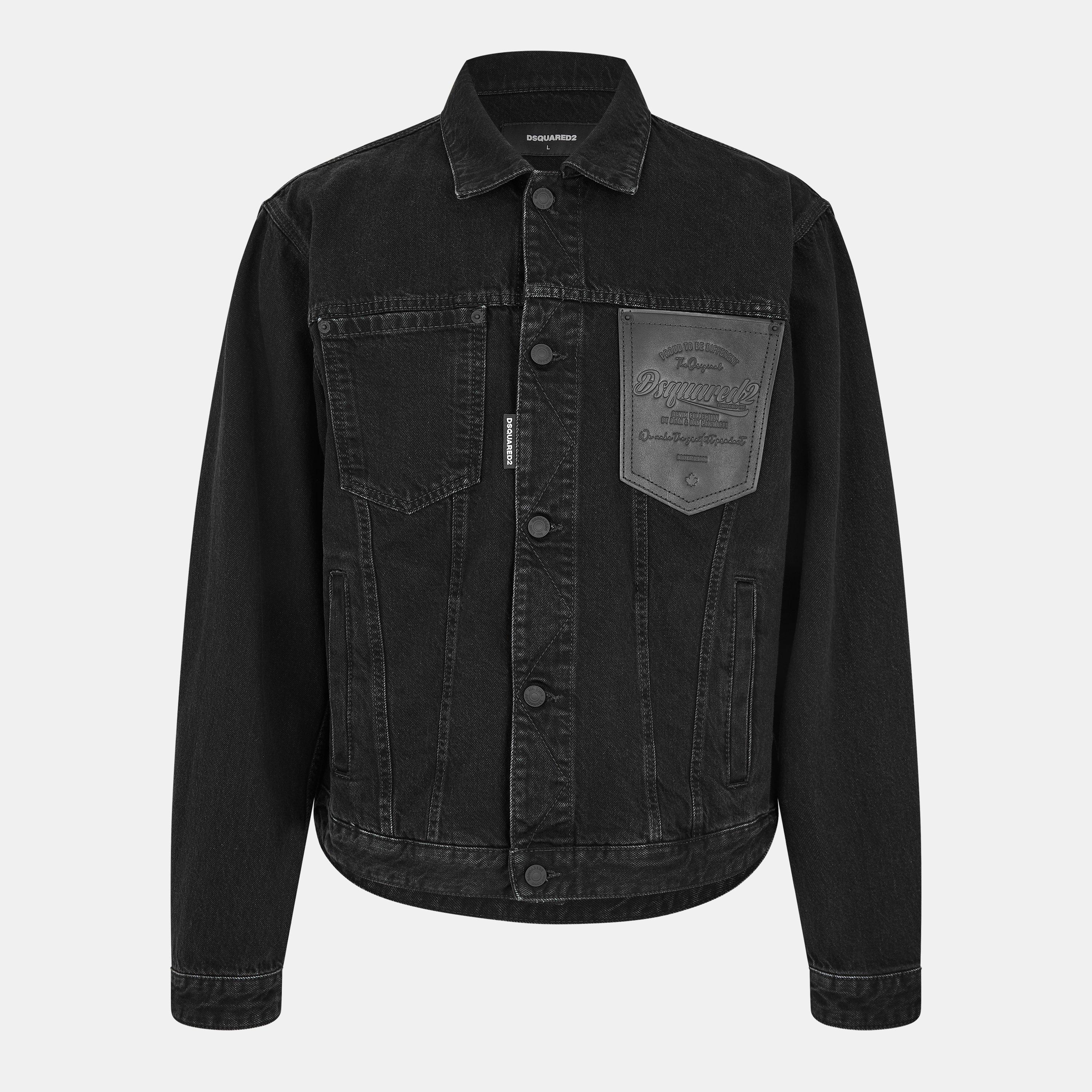 DSquared2 Men's Logo Patch Denim Jacket - Black - M