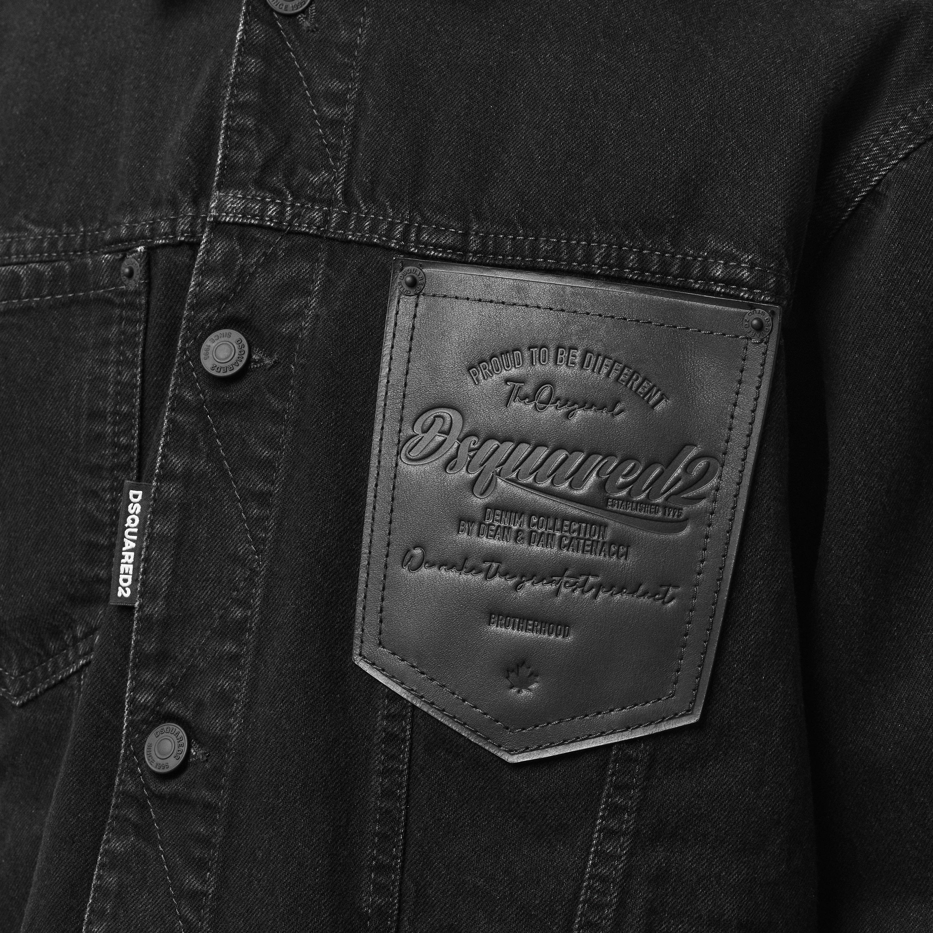 Black - DSquared2 - Men's Logo Patch Denim Jacket - 5