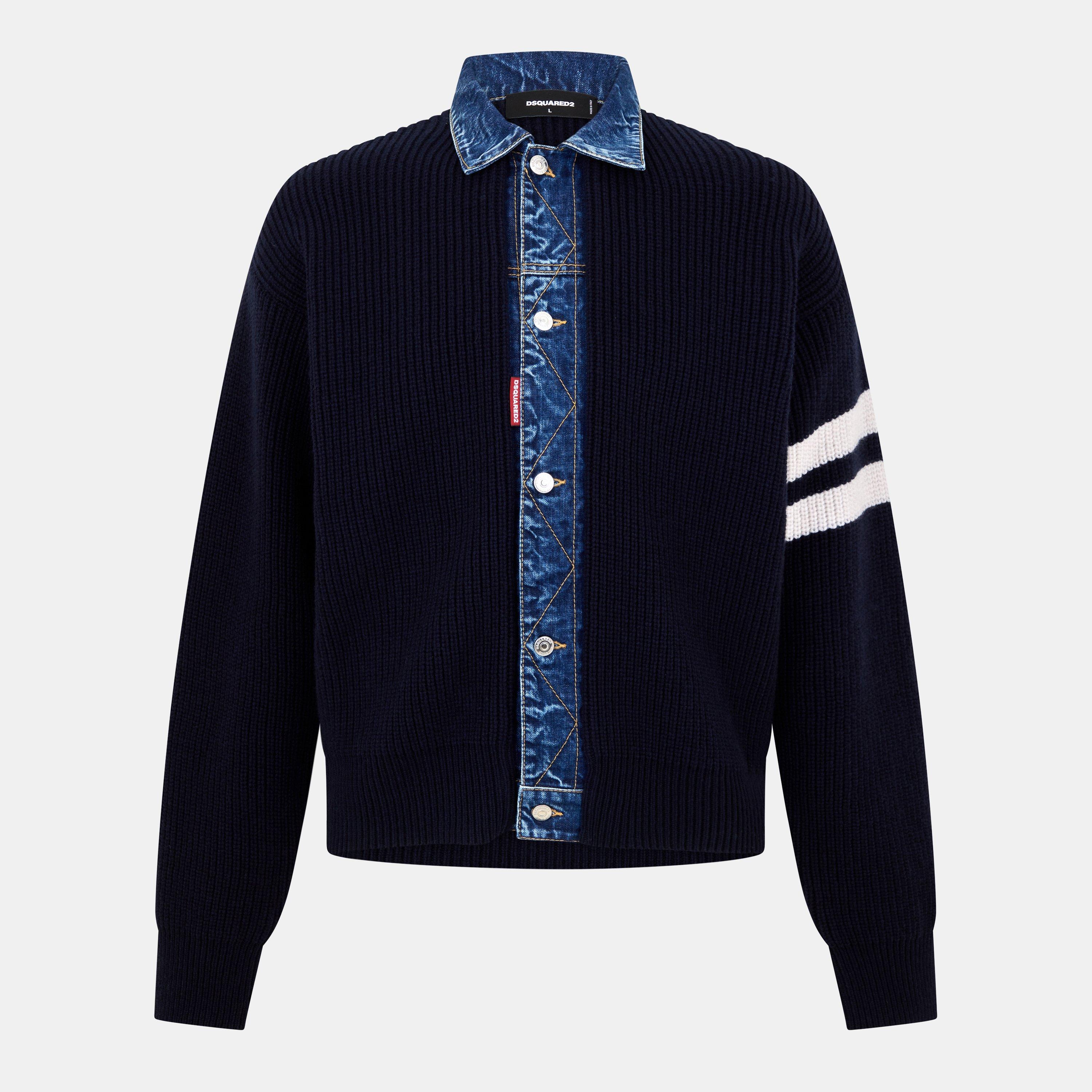 Navy Blue - DSquared2 - Men's Knitted Cardigan - 1