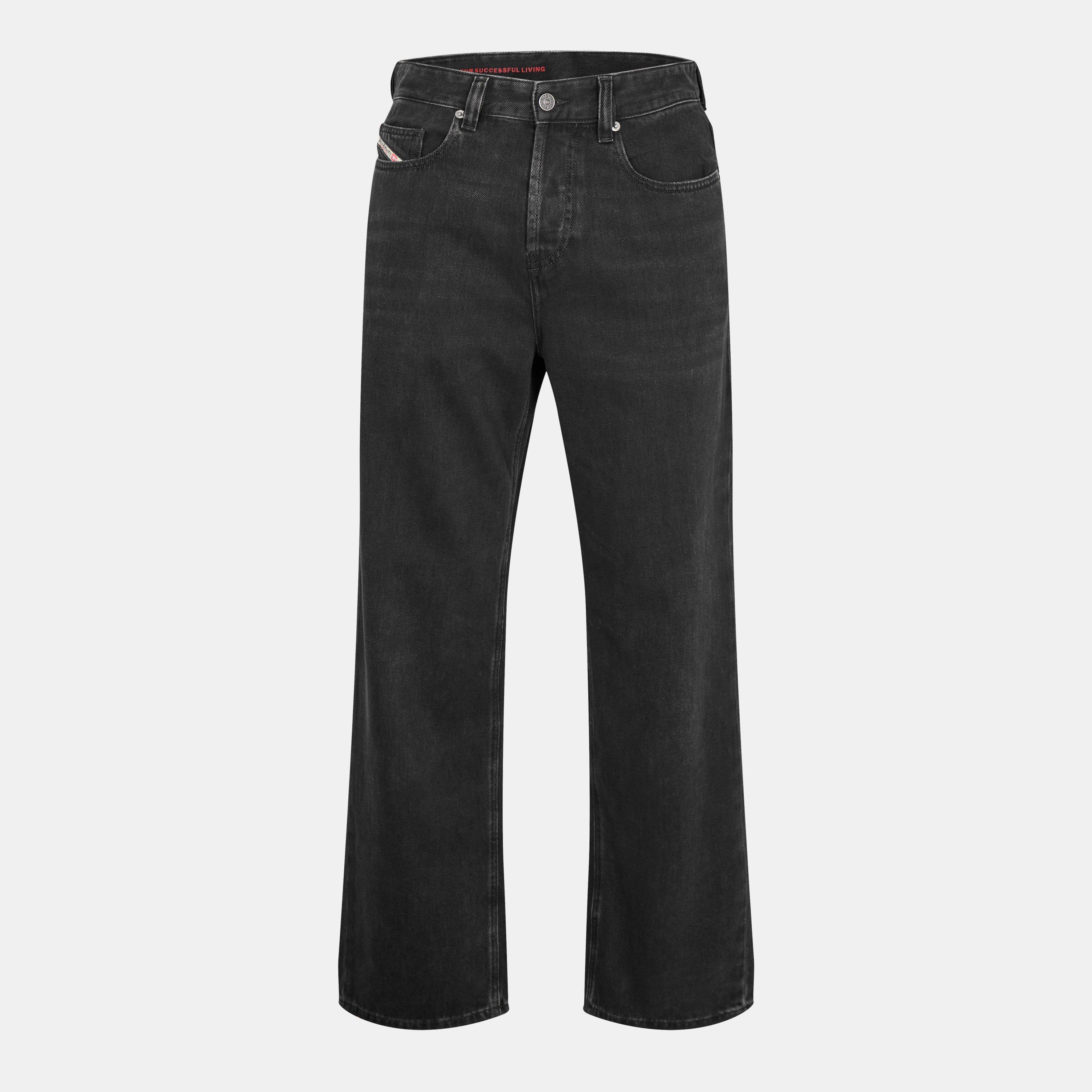 Diesel Men's 02 Black Wide Leg Jeans - 30W S