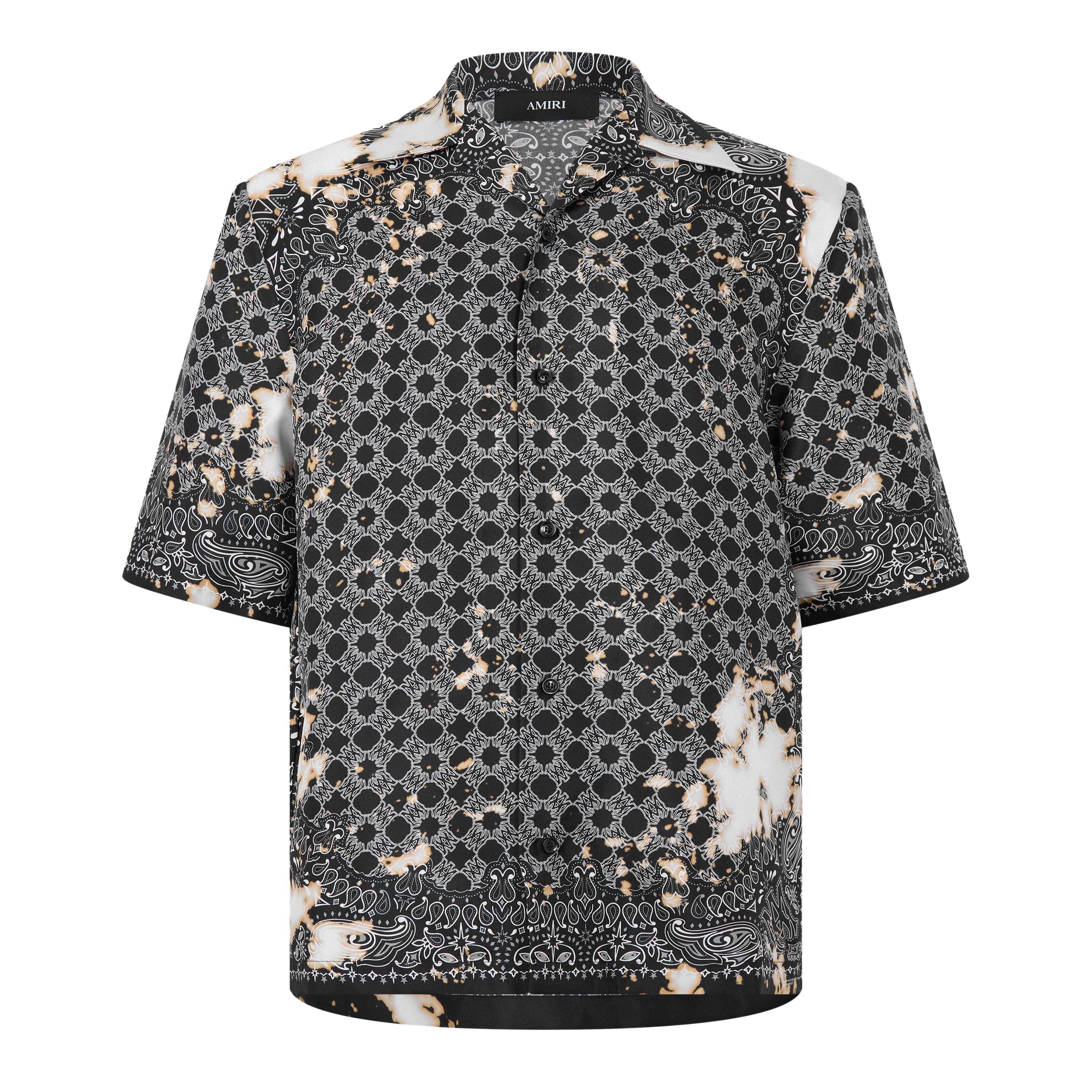 Amiri Men's Short Sleeve Relaxed Fit Bowling Shirt - Black - S
