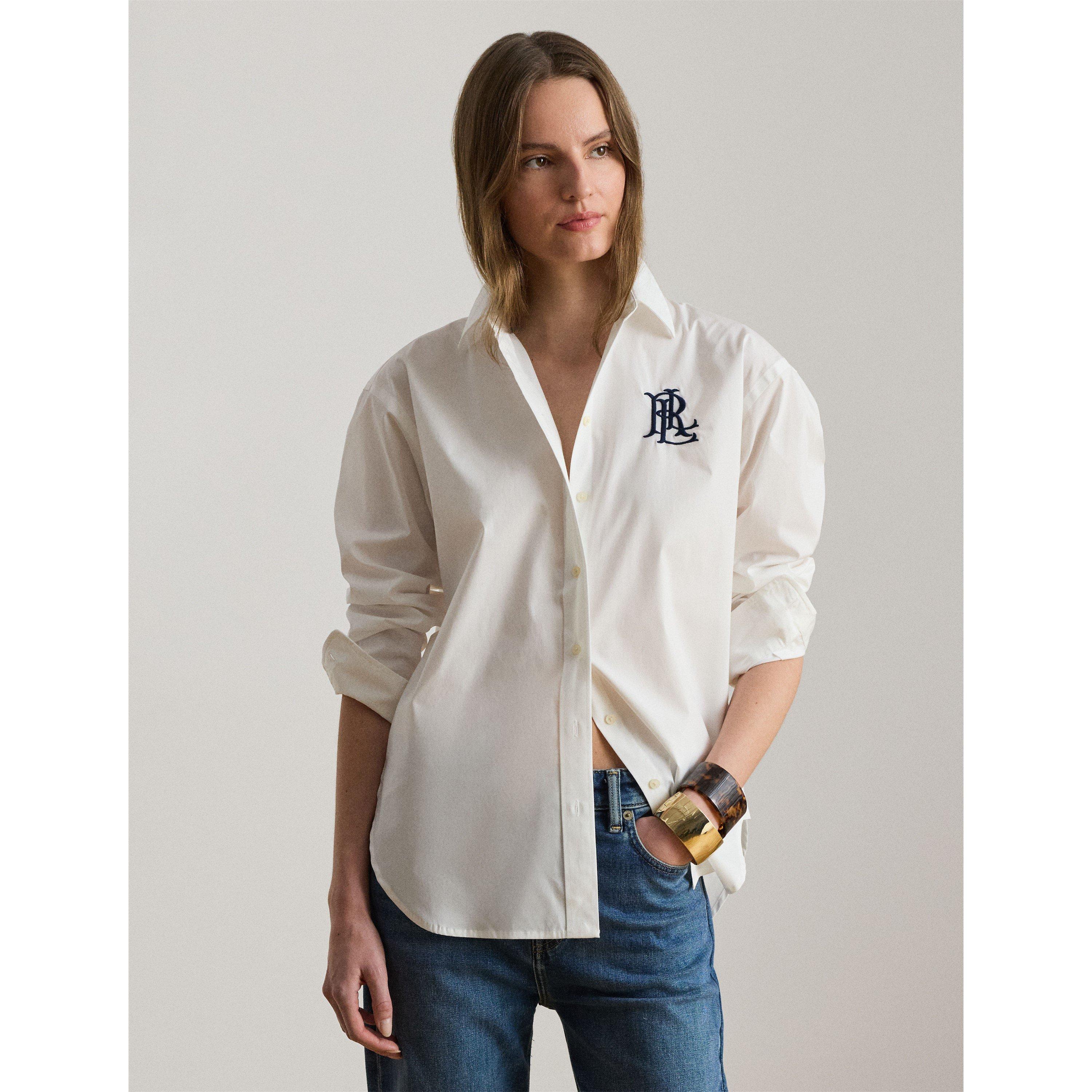 White - Lauren by Ralph Lauren - Women's Long Sleeve Plain Shirt - 2