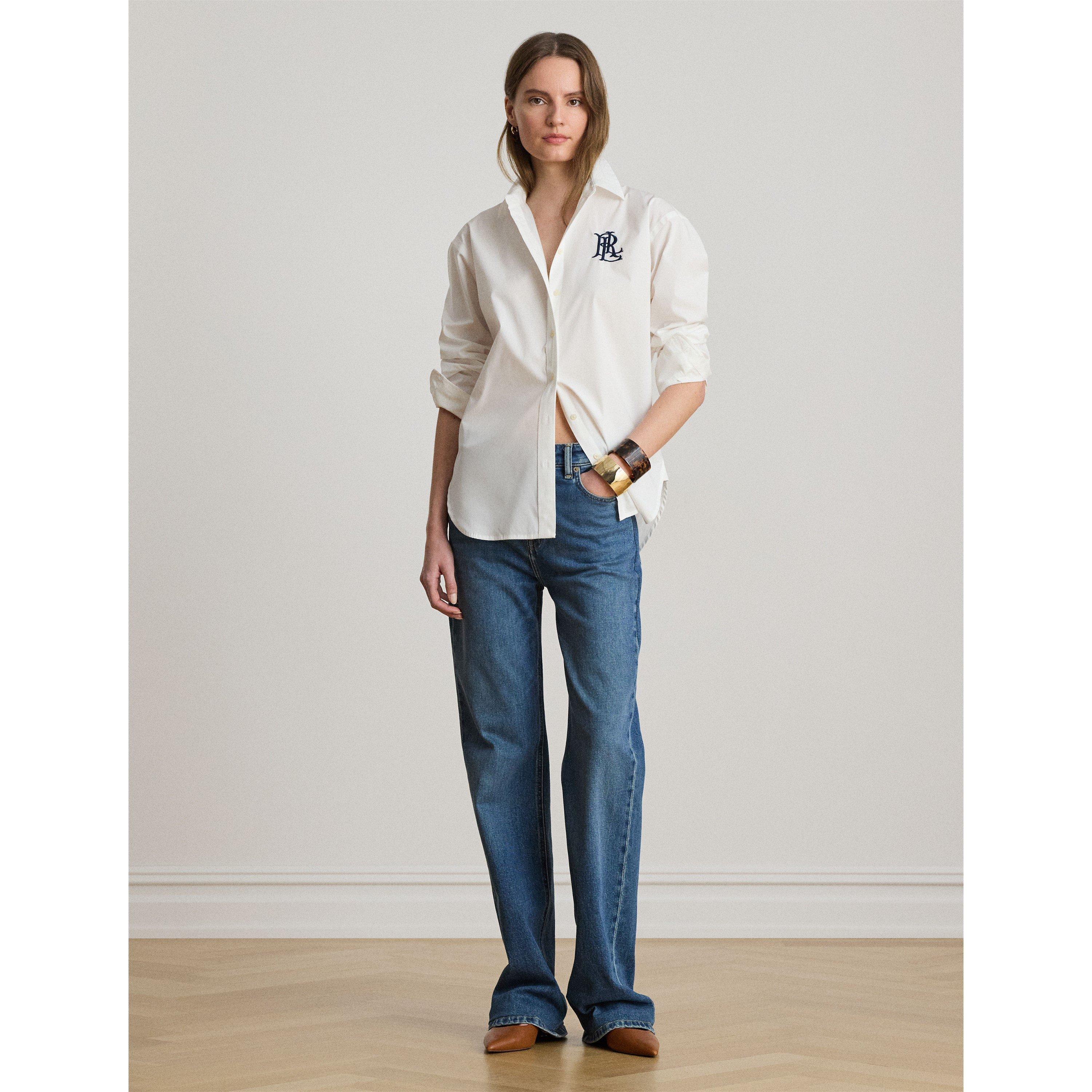 White - Lauren by Ralph Lauren - Women's Long Sleeve Plain Shirt - 5