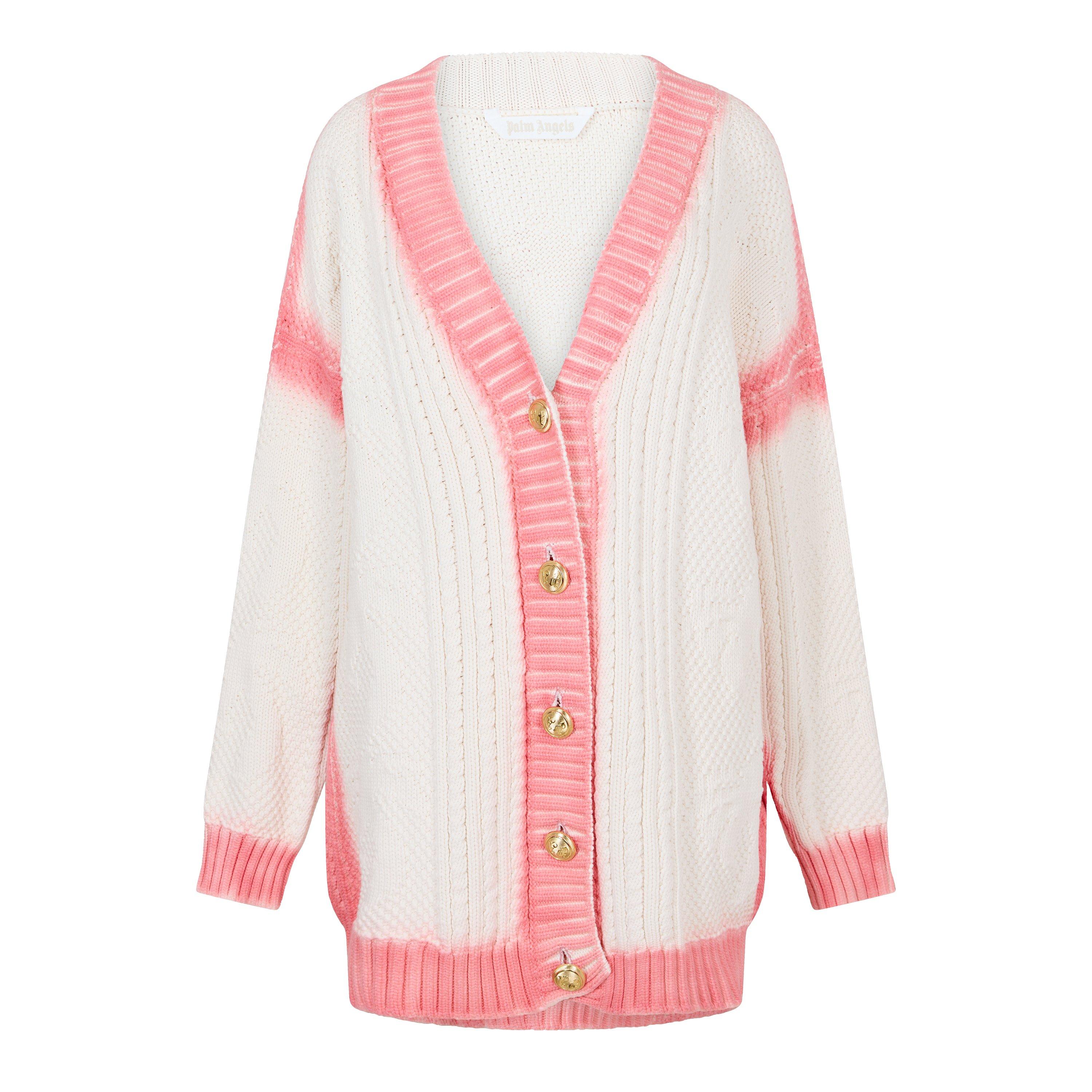Off White/Pink - Palm Angels - Women's Fisherman Cardigan - 1