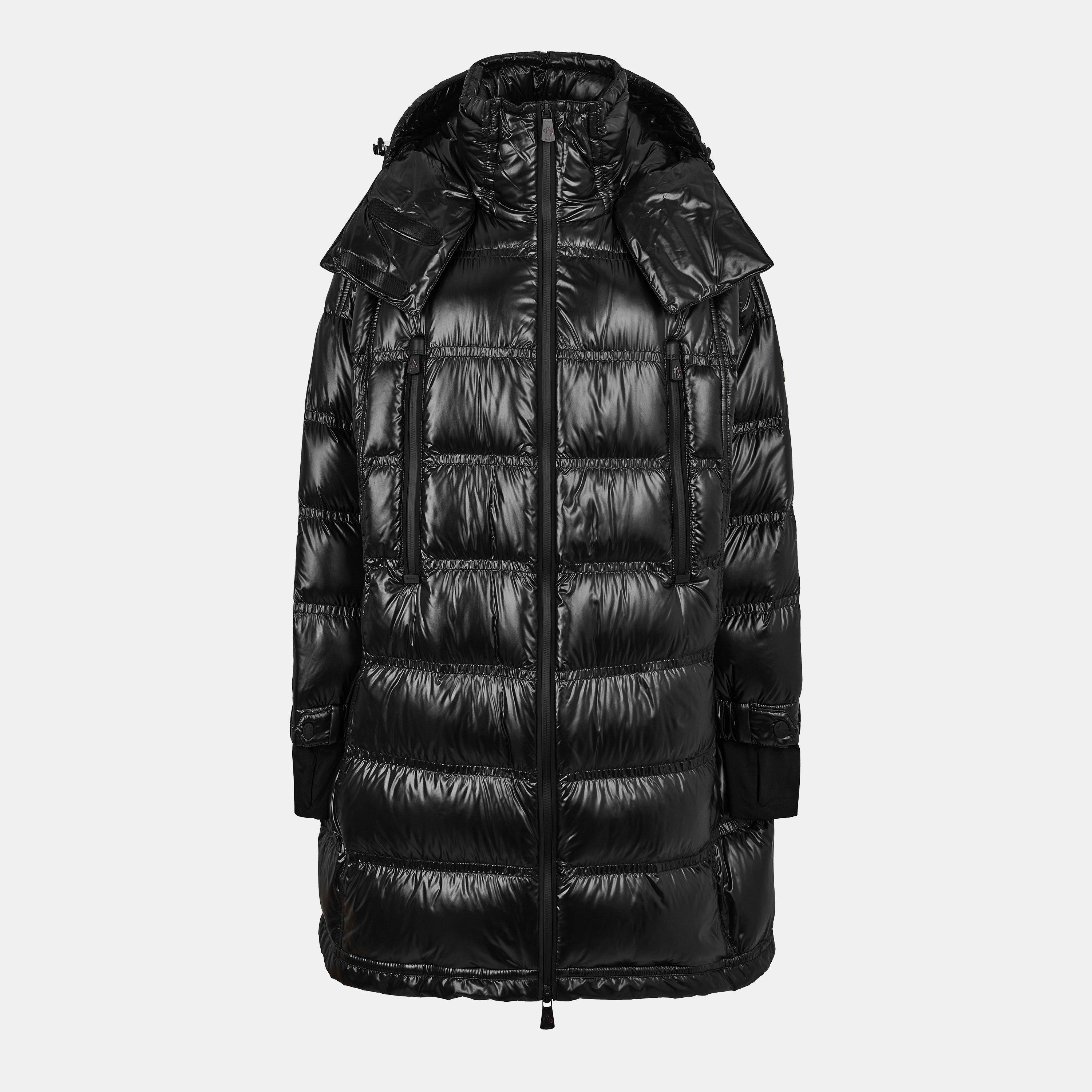 Moncler Grenoble Women's Down Long Puffer Jacket - Black 999 - Size 8 (XS)