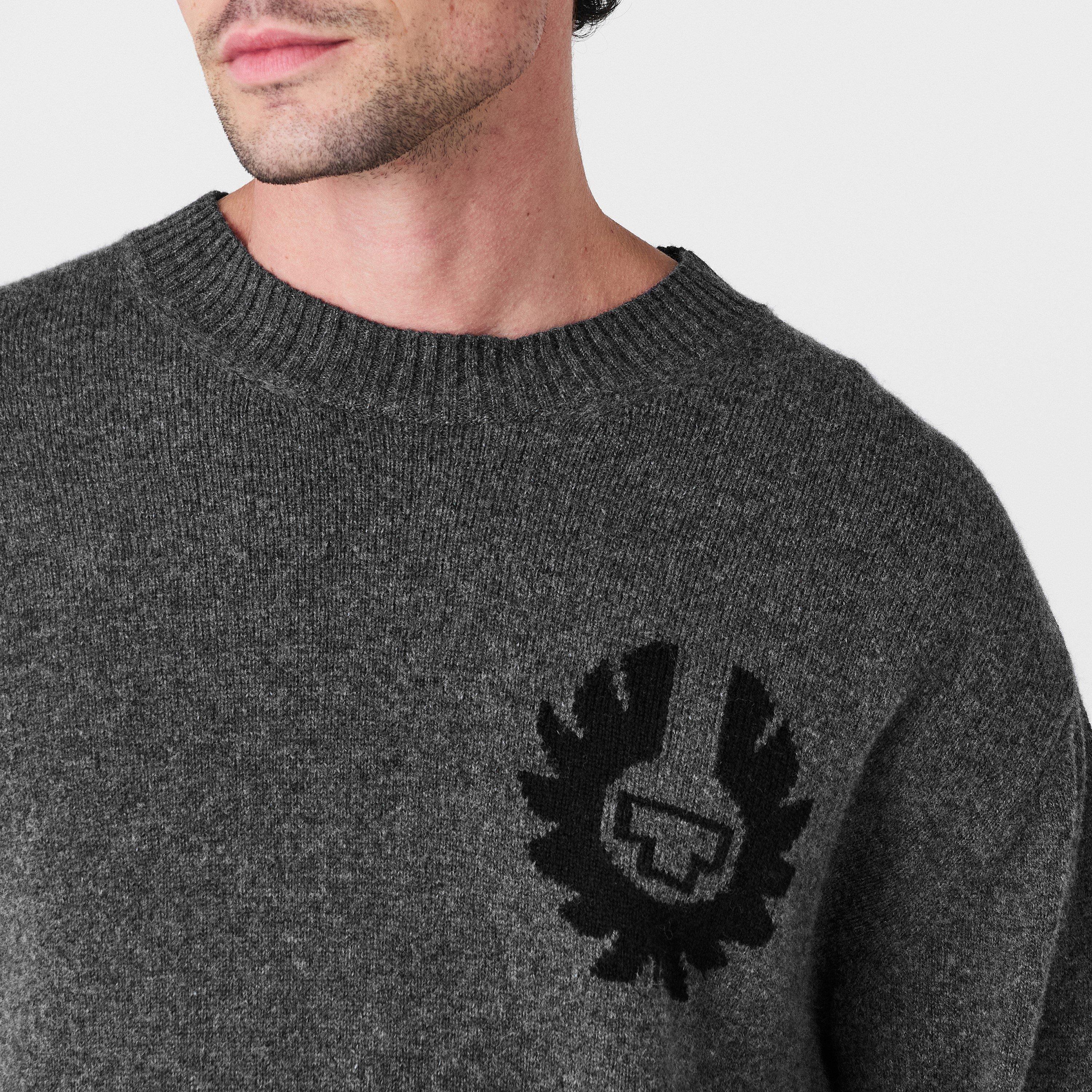 Charcoal - Belstaff - Men's Crew Neck Jumper - 5