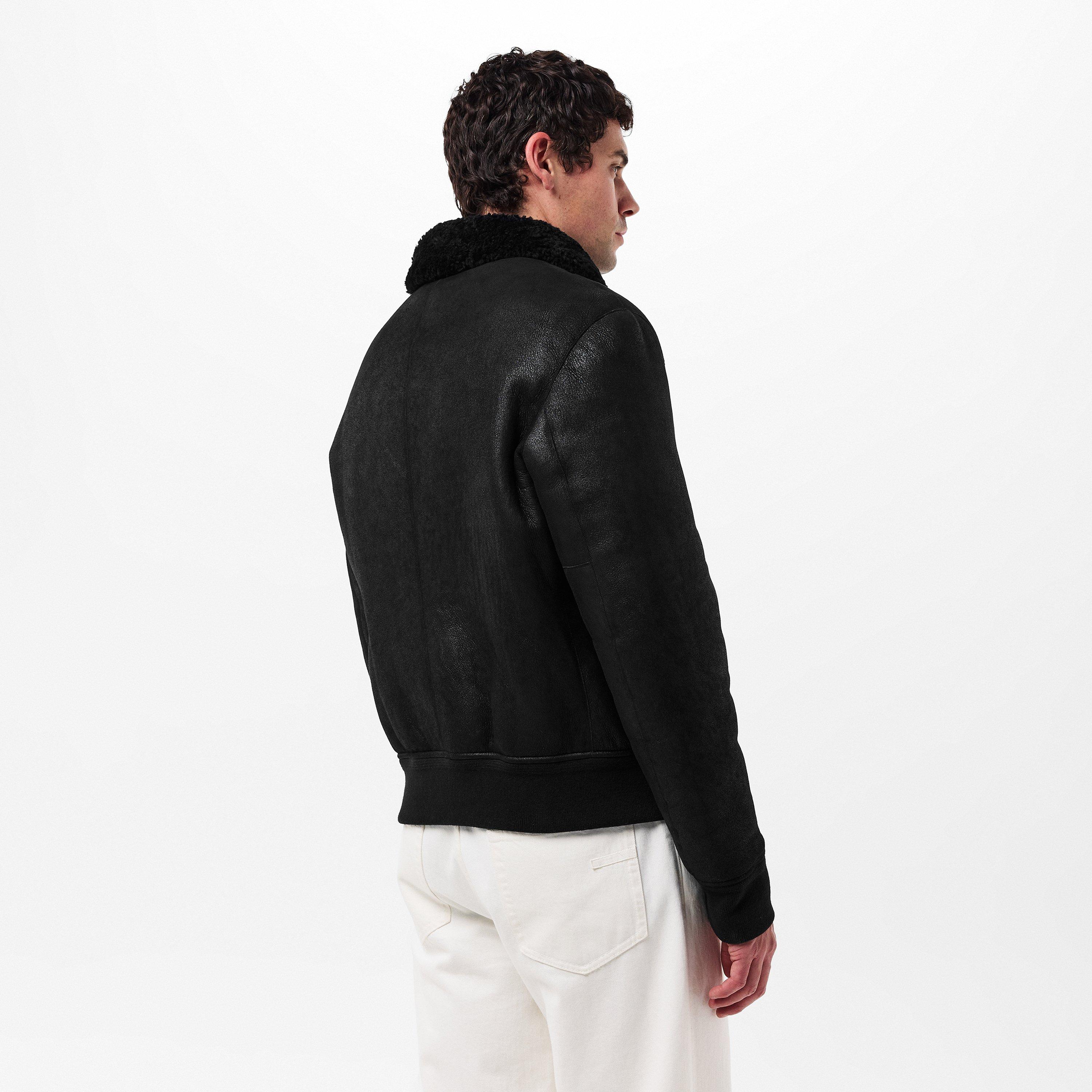 Black - Belstaff - Men's Trace Weathered Adjustable Collar Aviator Jacket - 4