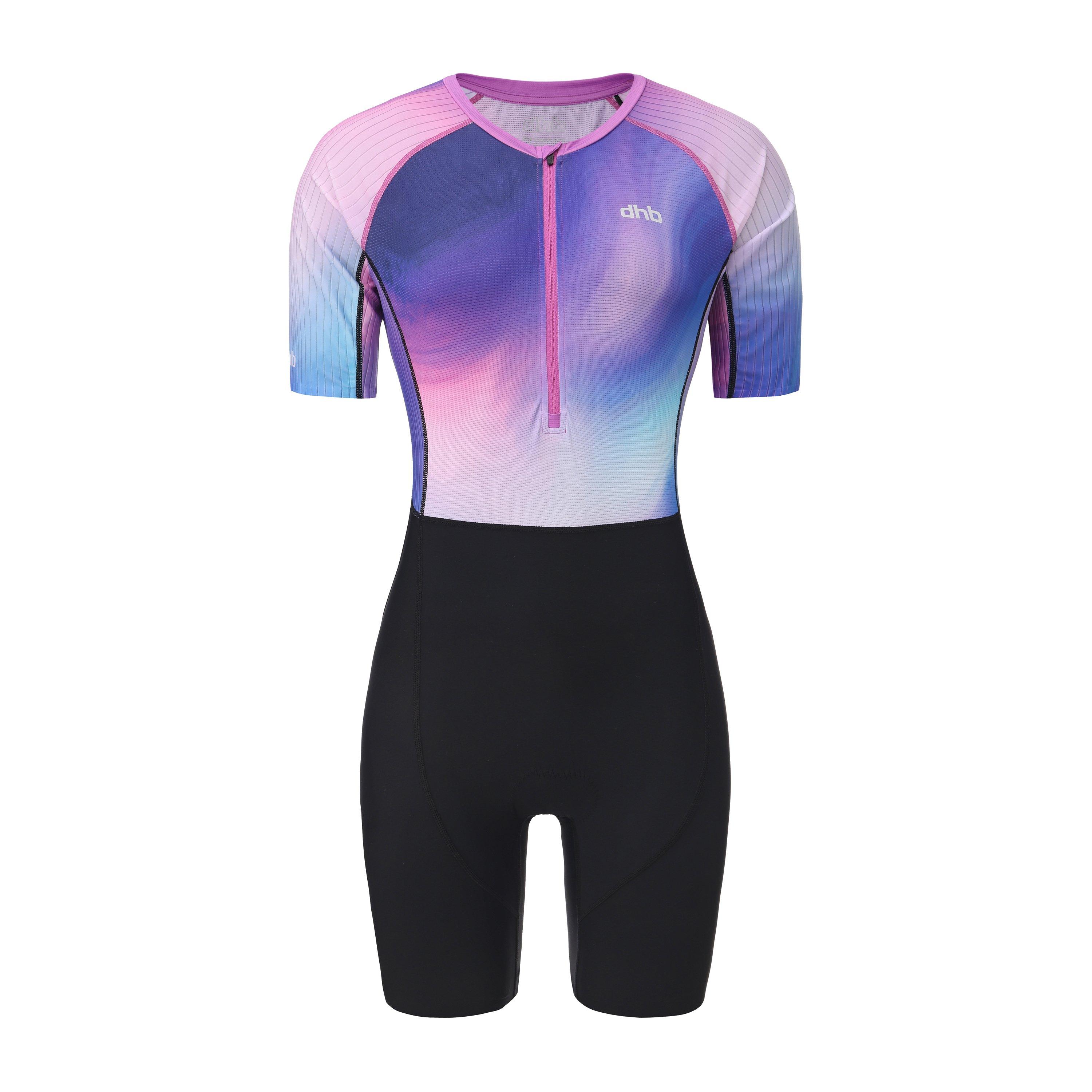 Dhb Women's Half Zip Short Sleeve Triathlon Suit - Pink - 16 (XL)