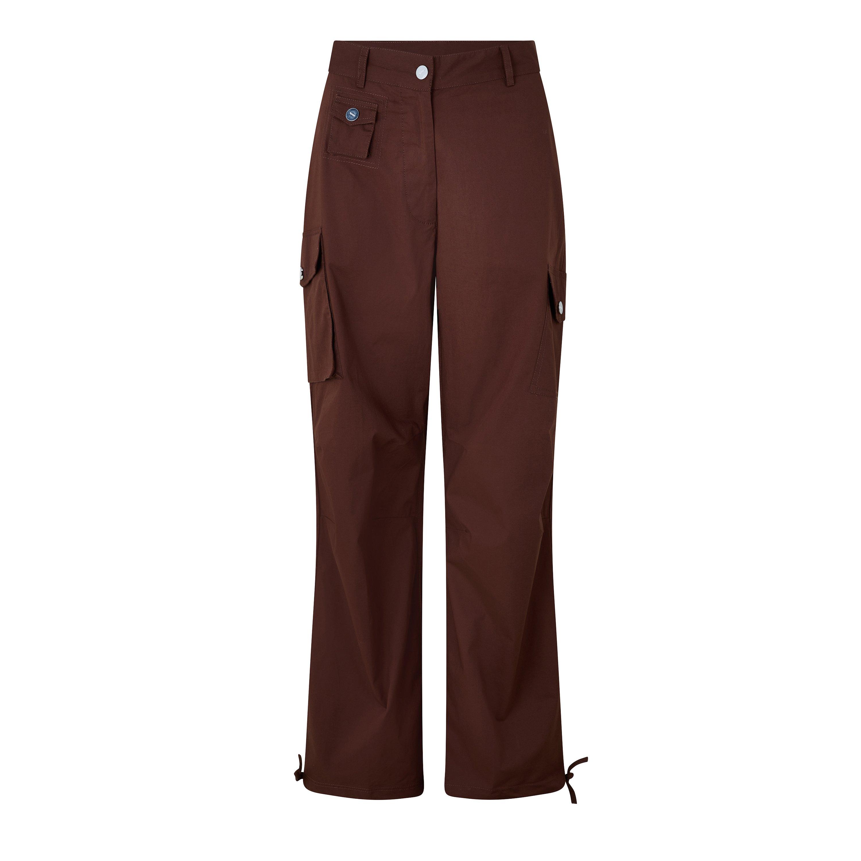 Brown - Ganni - Women's Cargo Jeans - 1