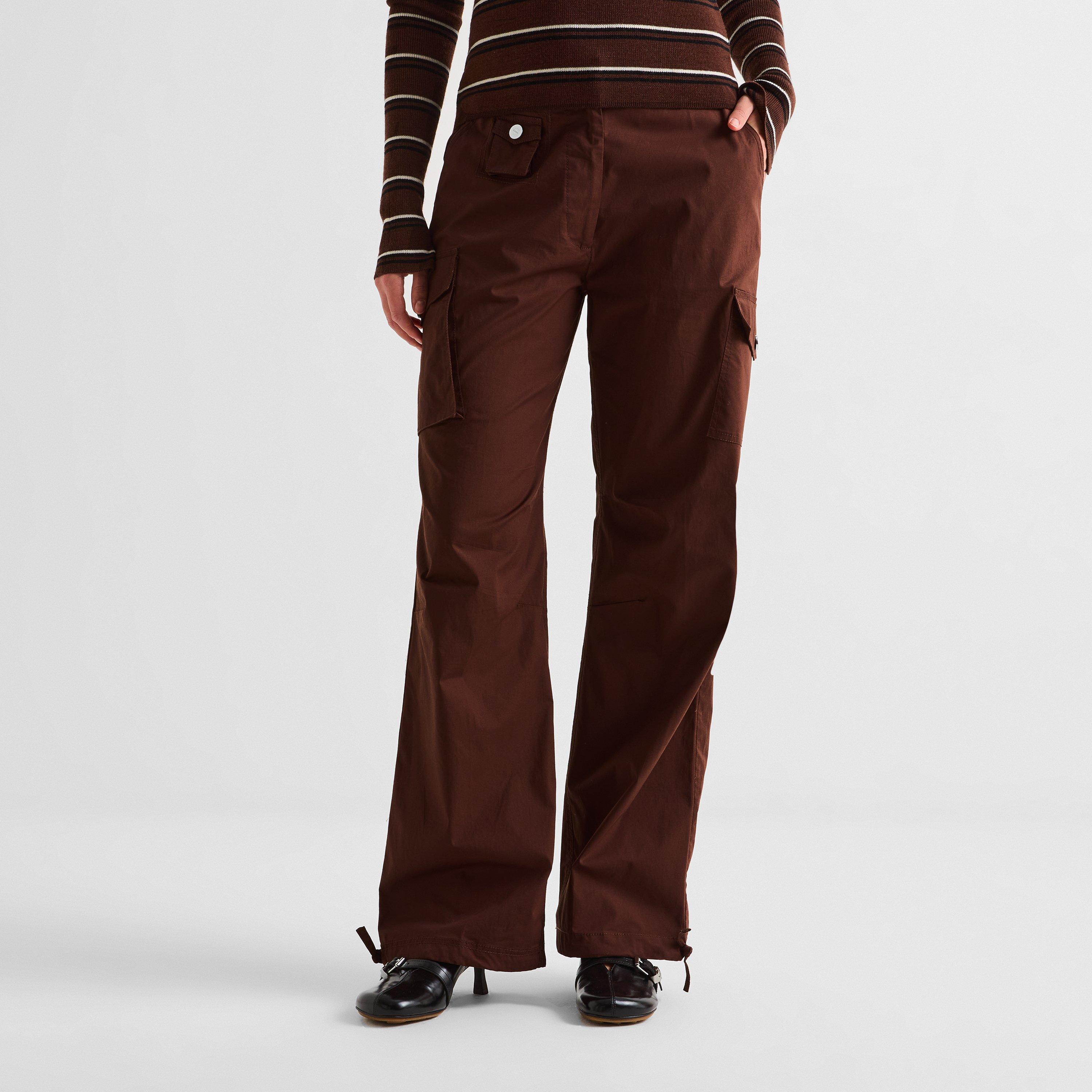 Brown - Ganni - Women's Cargo Jeans - 3
