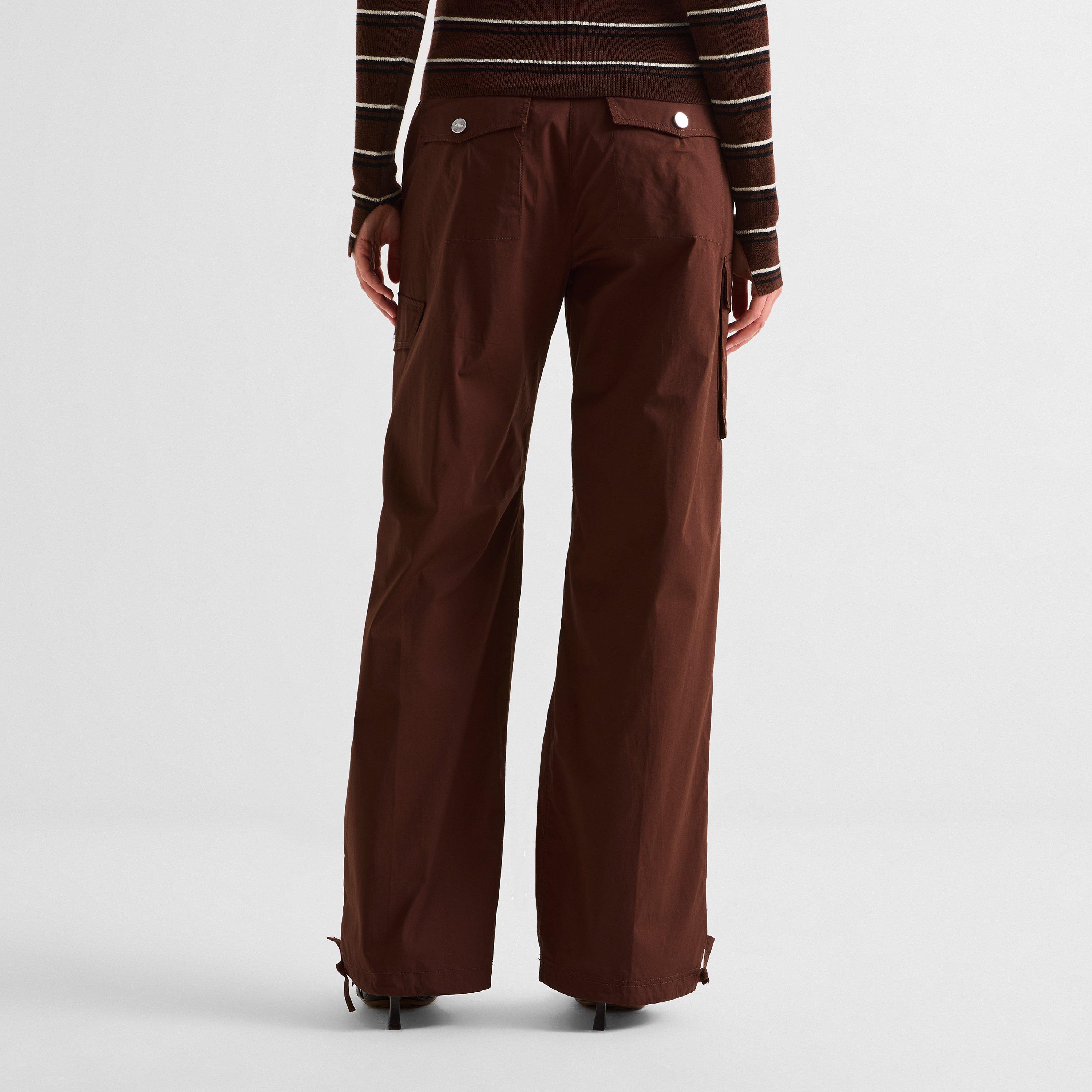 Brown - Ganni - Women's Cargo Jeans - 4
