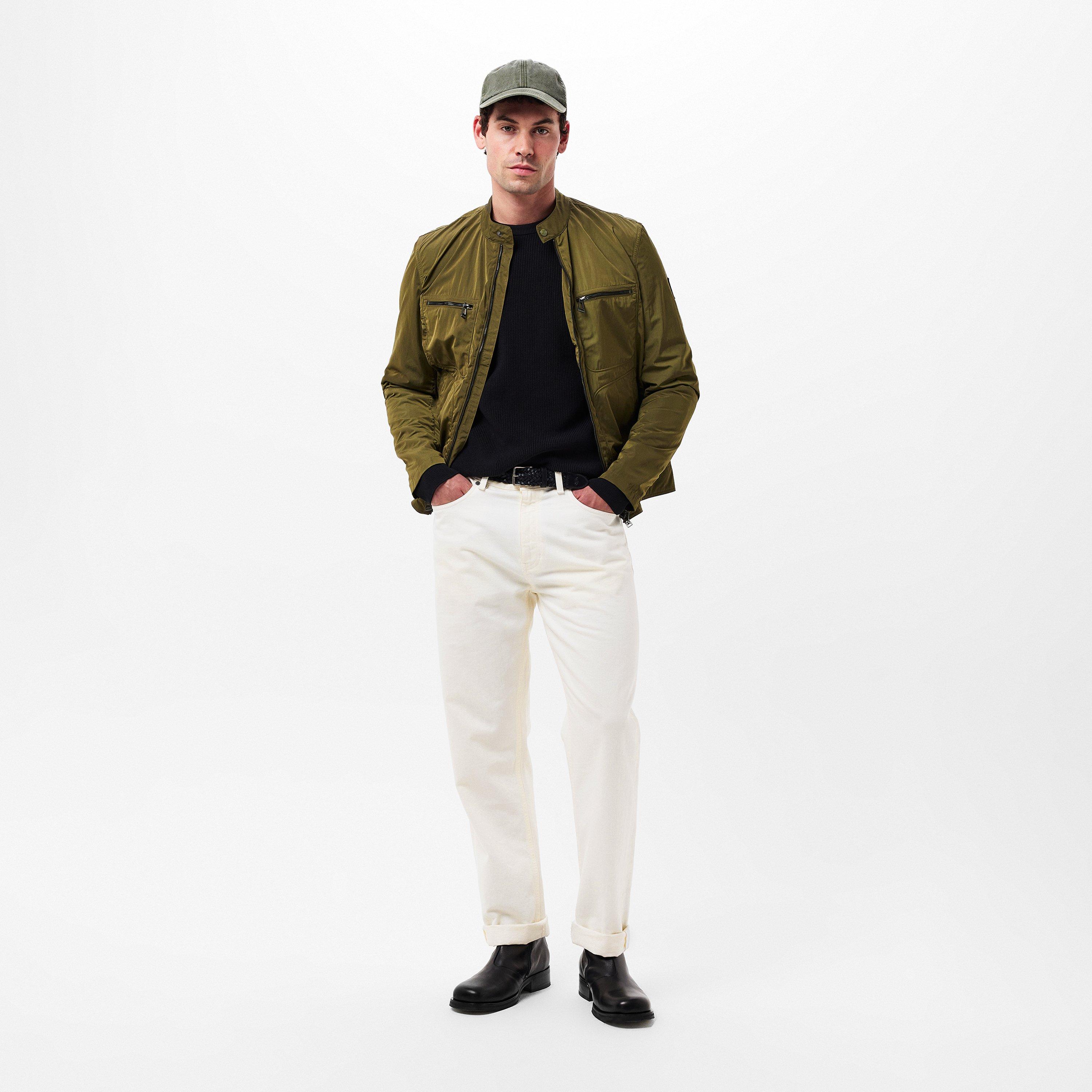 True Olive - Belstaff - Men's Weather Resistant Bomber Jacket - 6