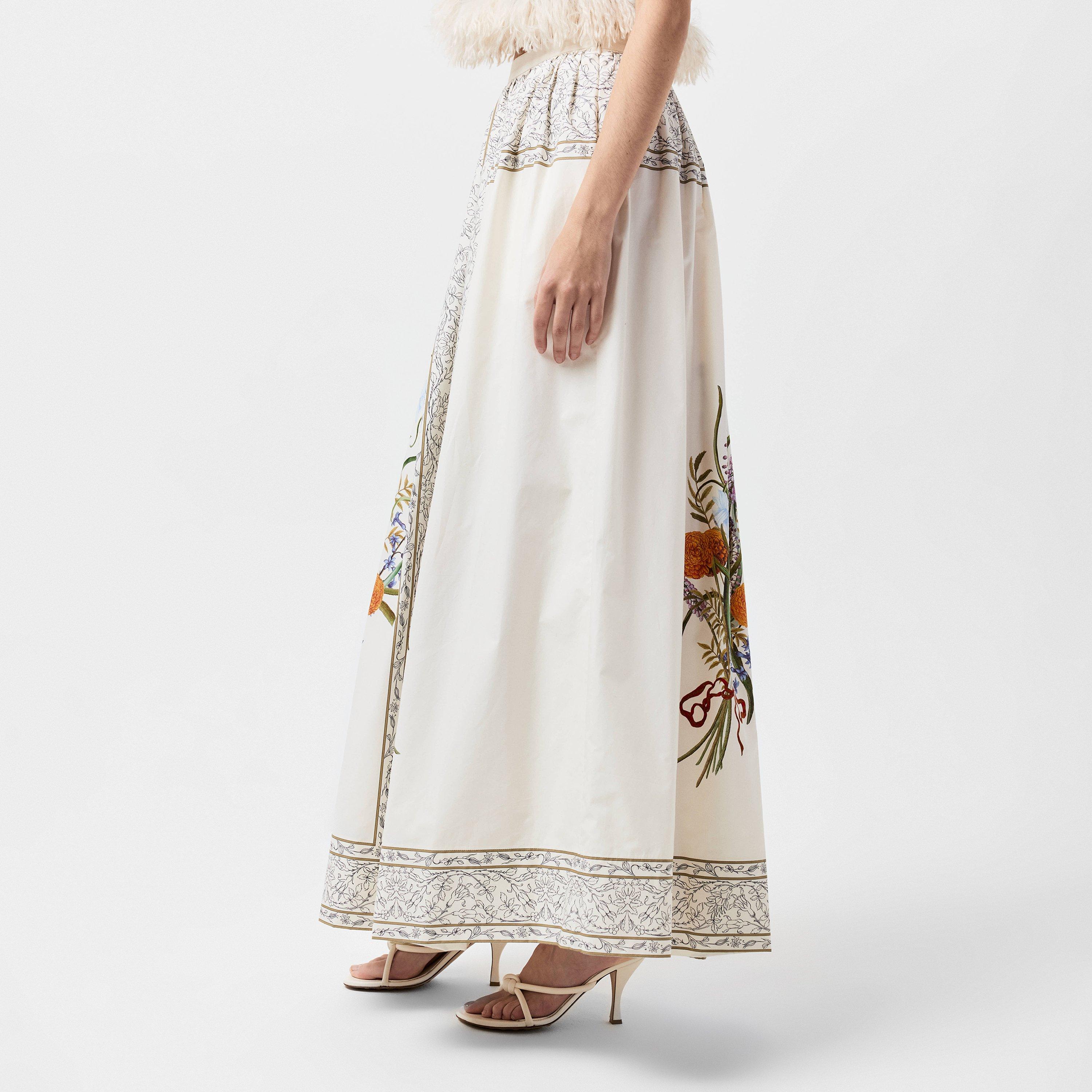 Ivory Multi - Giambattista Valli - Floral Maxi Skirt - 2