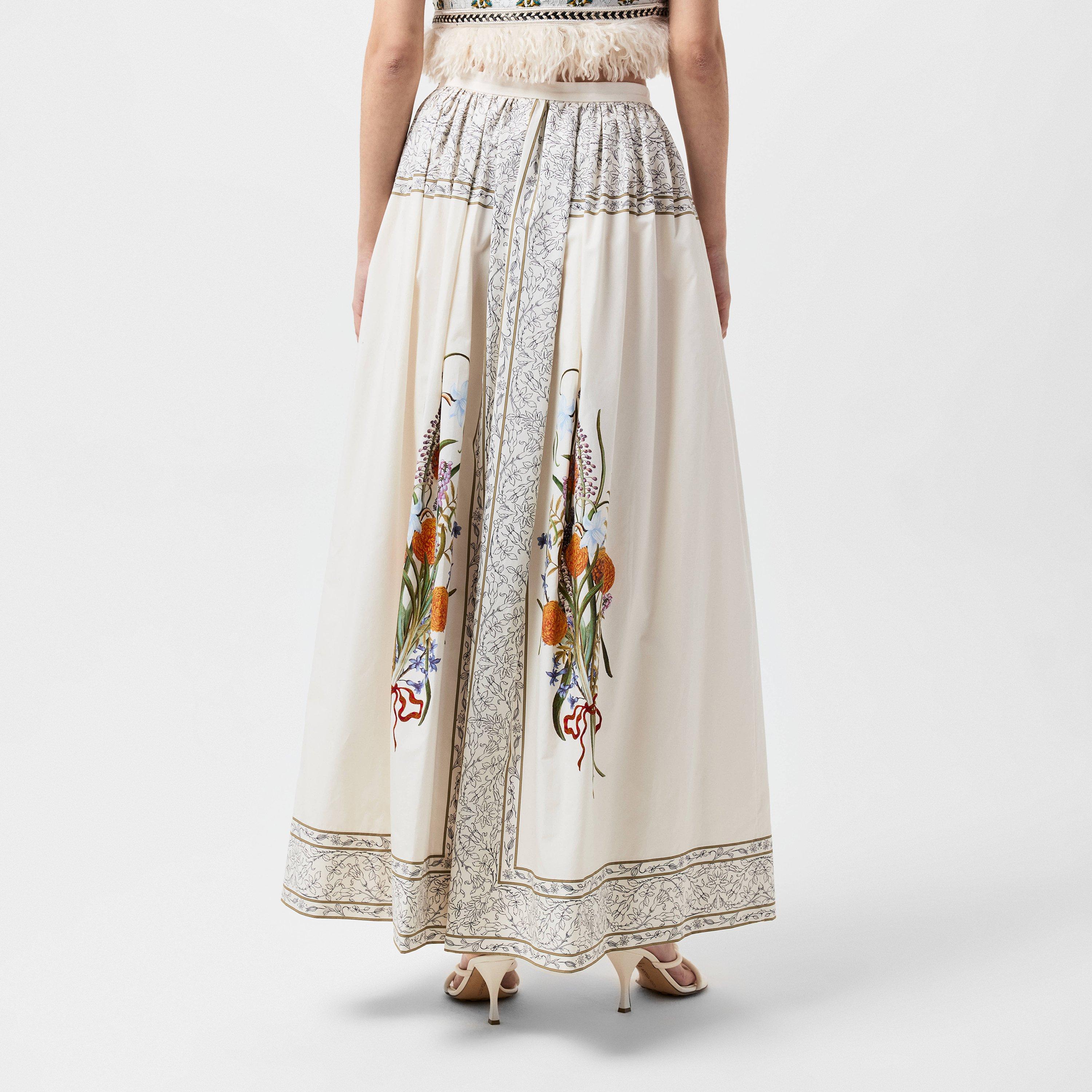Ivory Multi - Giambattista Valli - Floral Maxi Skirt - 3