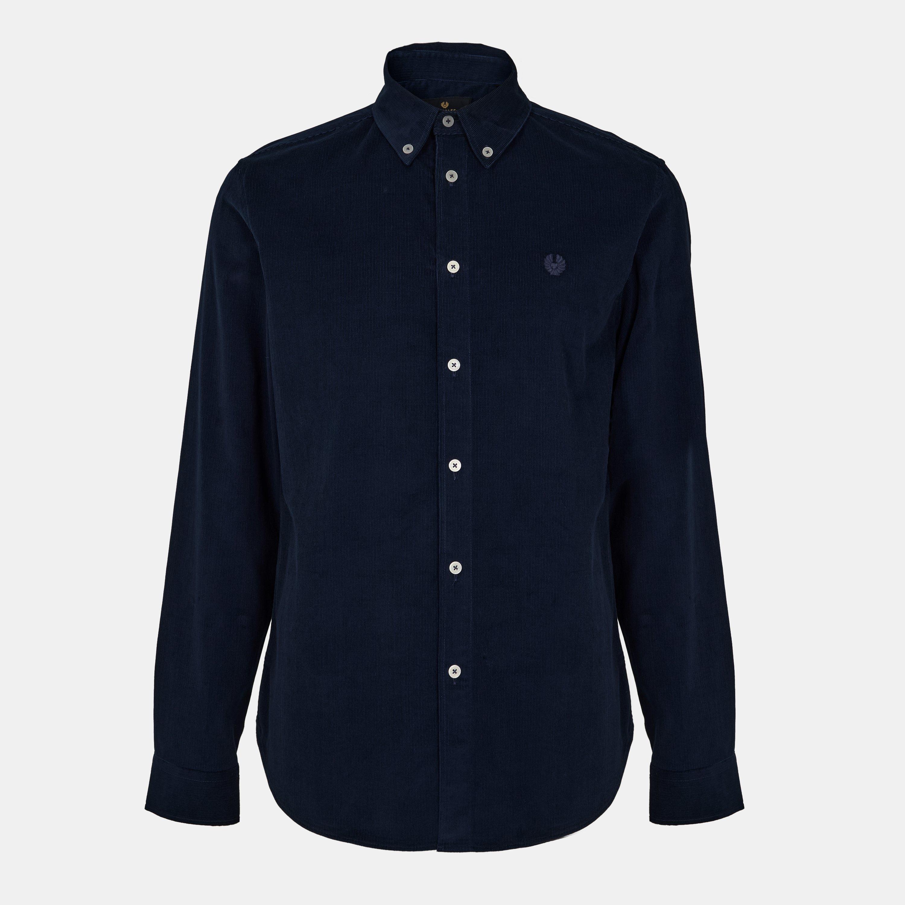 Dark Ink - Belstaff - Men's Long-Sleeve Corduroy Shirt - 1
