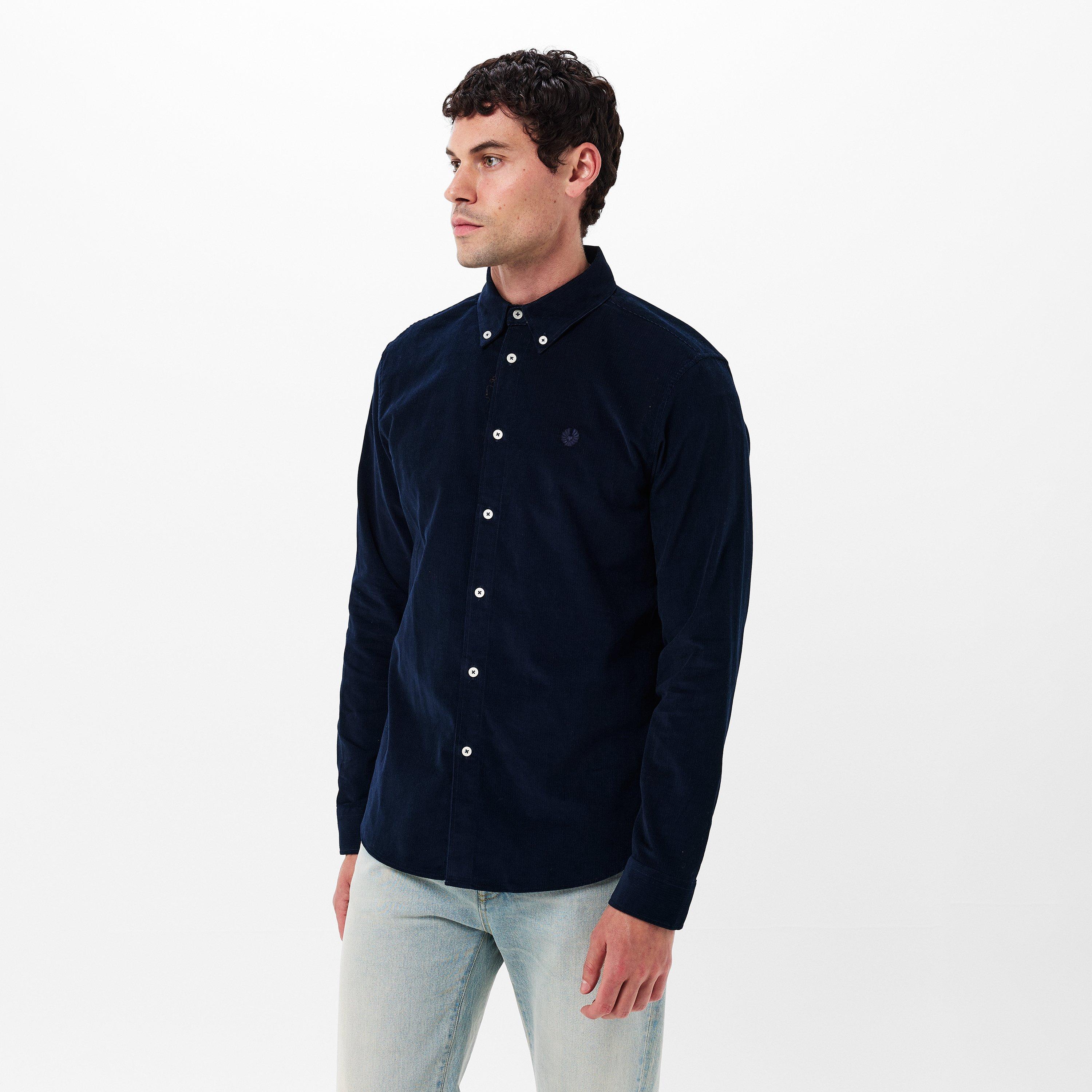 Dark Ink - Belstaff - Men's Long-Sleeve Corduroy Shirt - 3