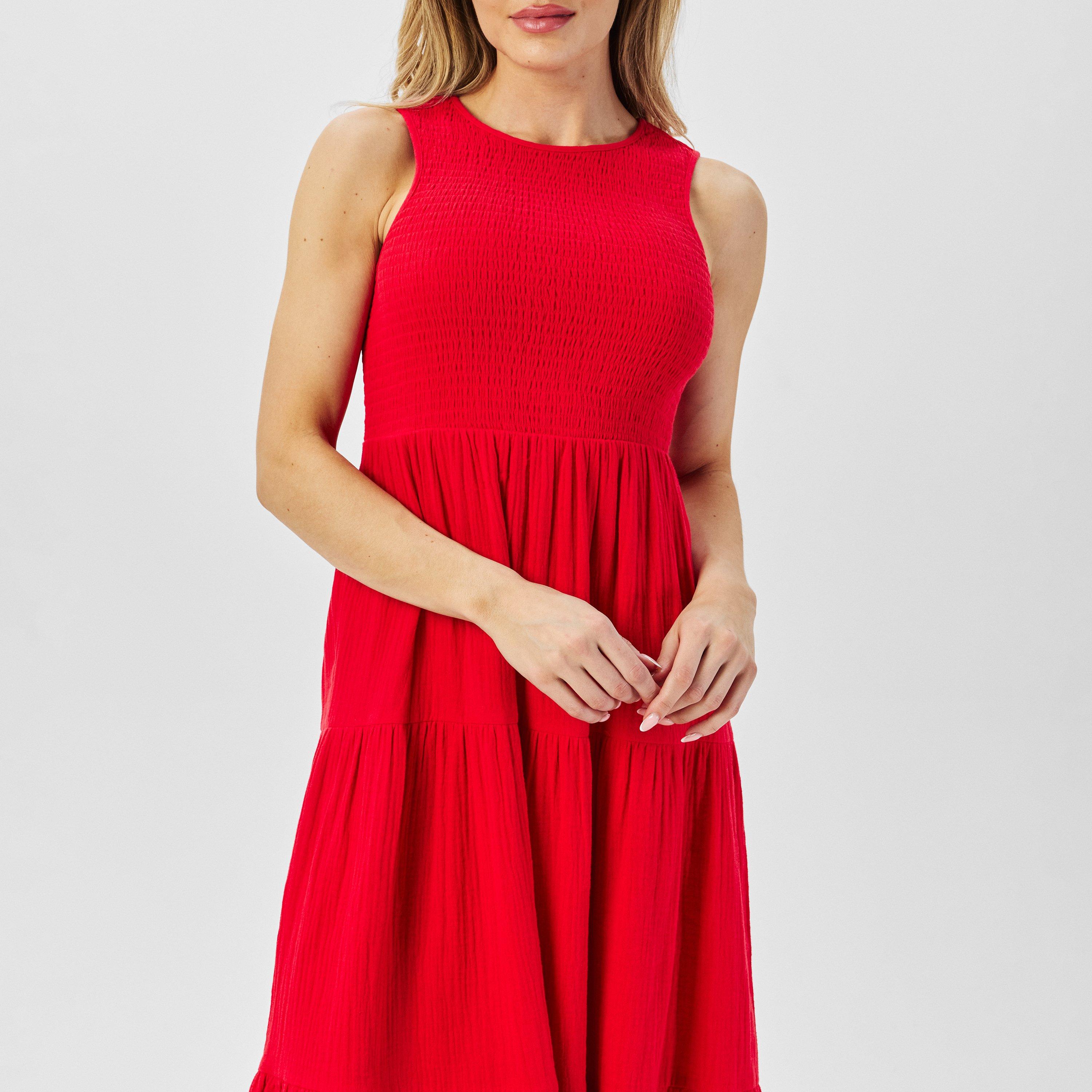 Red - Nobodys Child - Sleeveless Tiered Charlie Midi Dress - 3