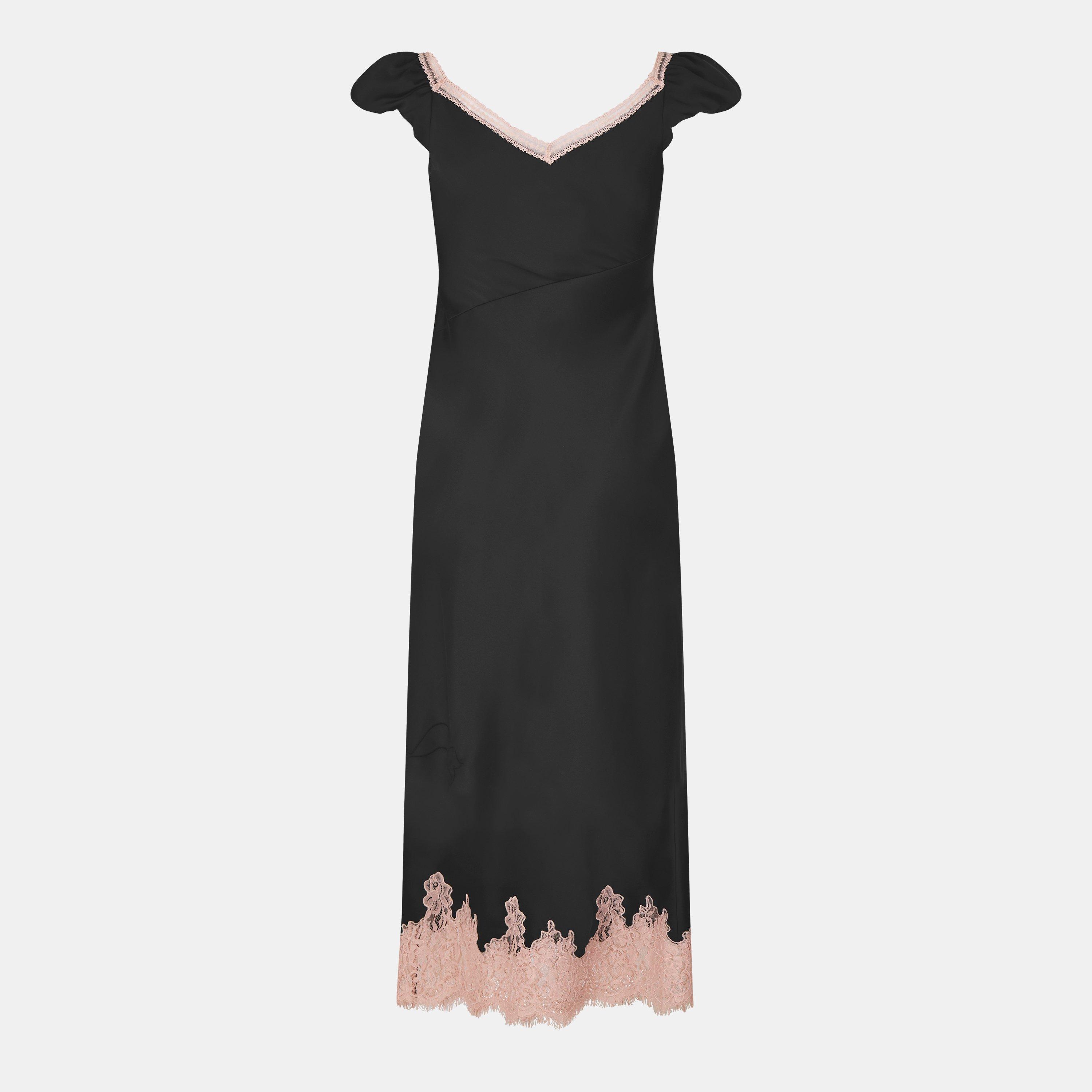 Black - LoveshackFancy - Brinkley Satin Midi Dress - 2