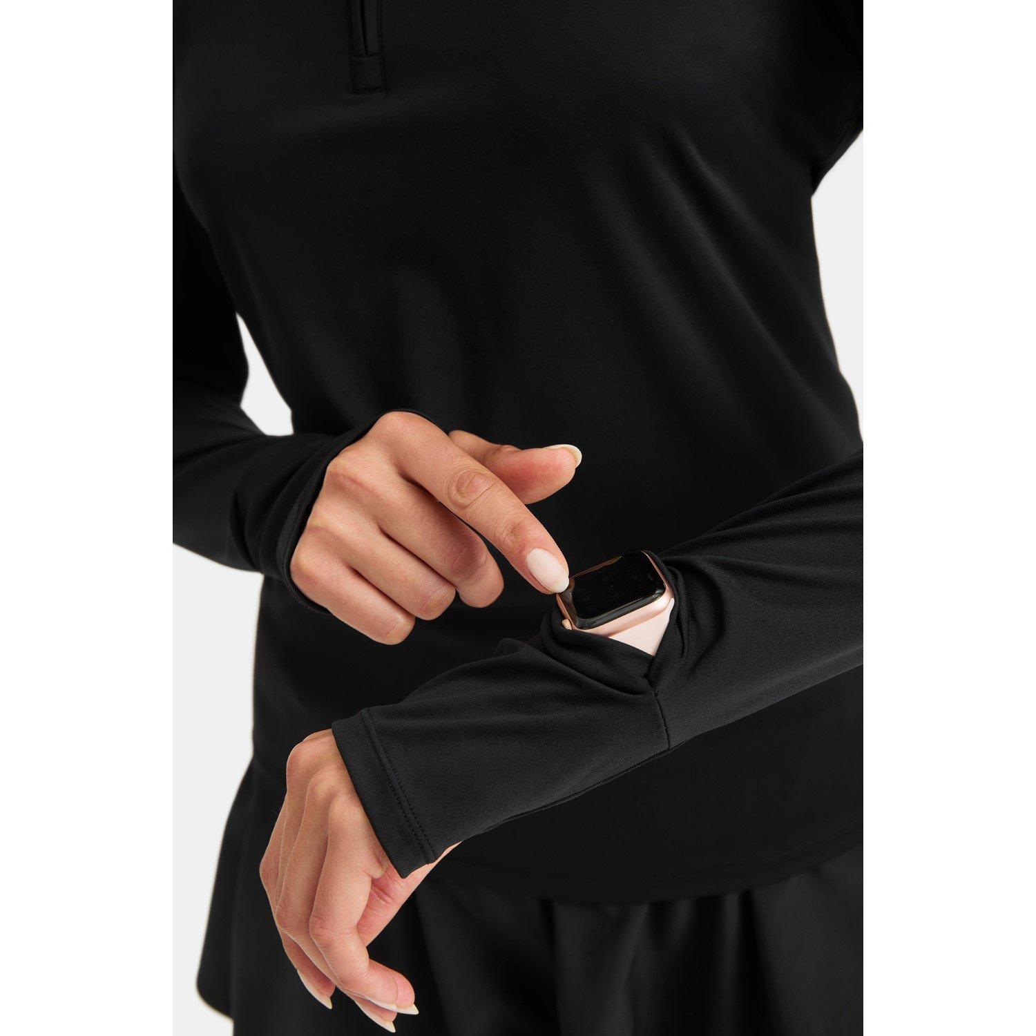 Shadow Black - TALA - TALA ULTRALITE QUARTER ZIP THROUGH TOP - 3