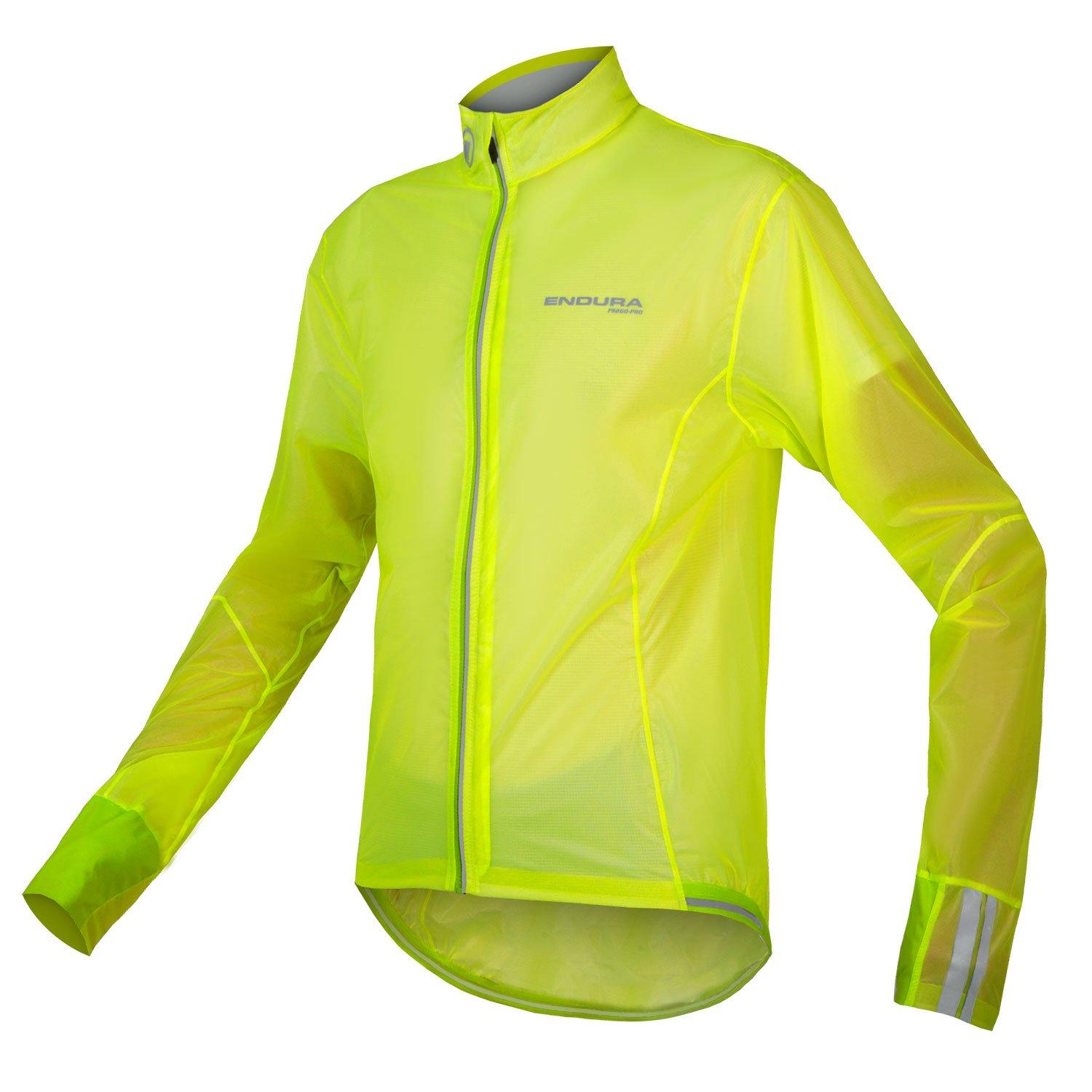 Endura Men's Pro Adrenaline Race Cape Ii Waterproof Long Sleeve Performance Cycling Jacket - Hi Viz Yellow - M