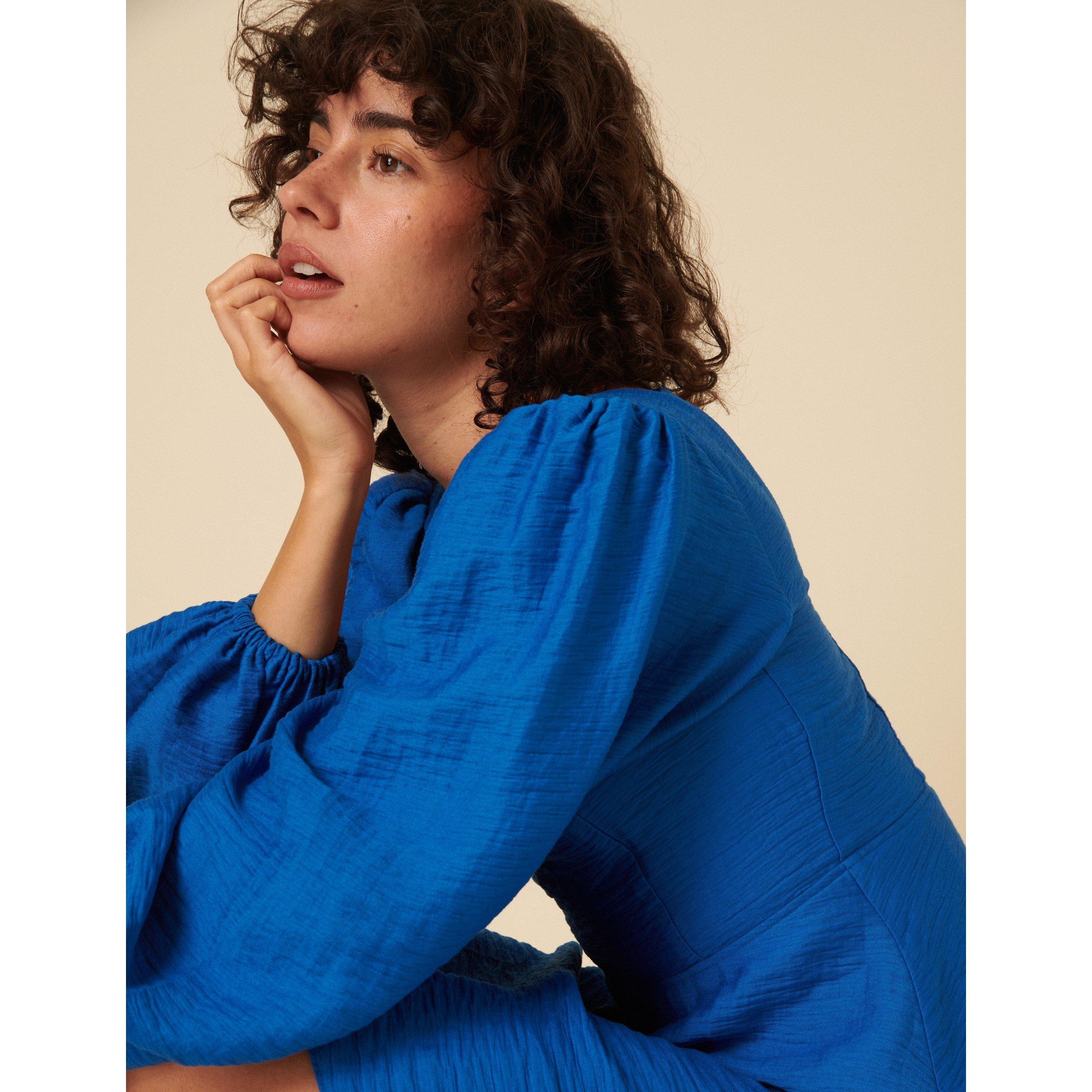 Blue - Nobodys Child - Loredana Balloon Sleeve Mini Dress - 2