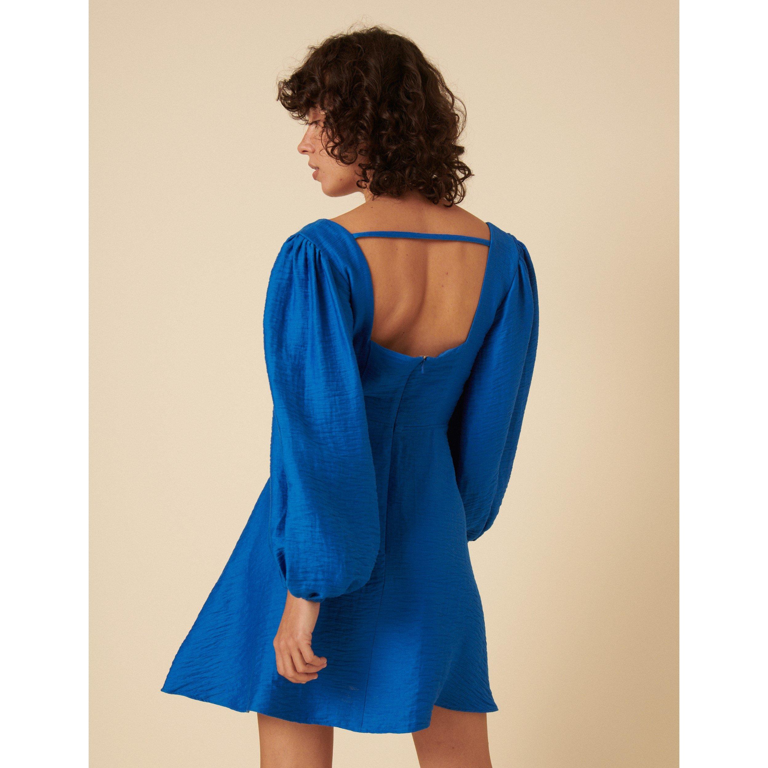 Blue - Nobodys Child - Loredana Balloon Sleeve Mini Dress - 4