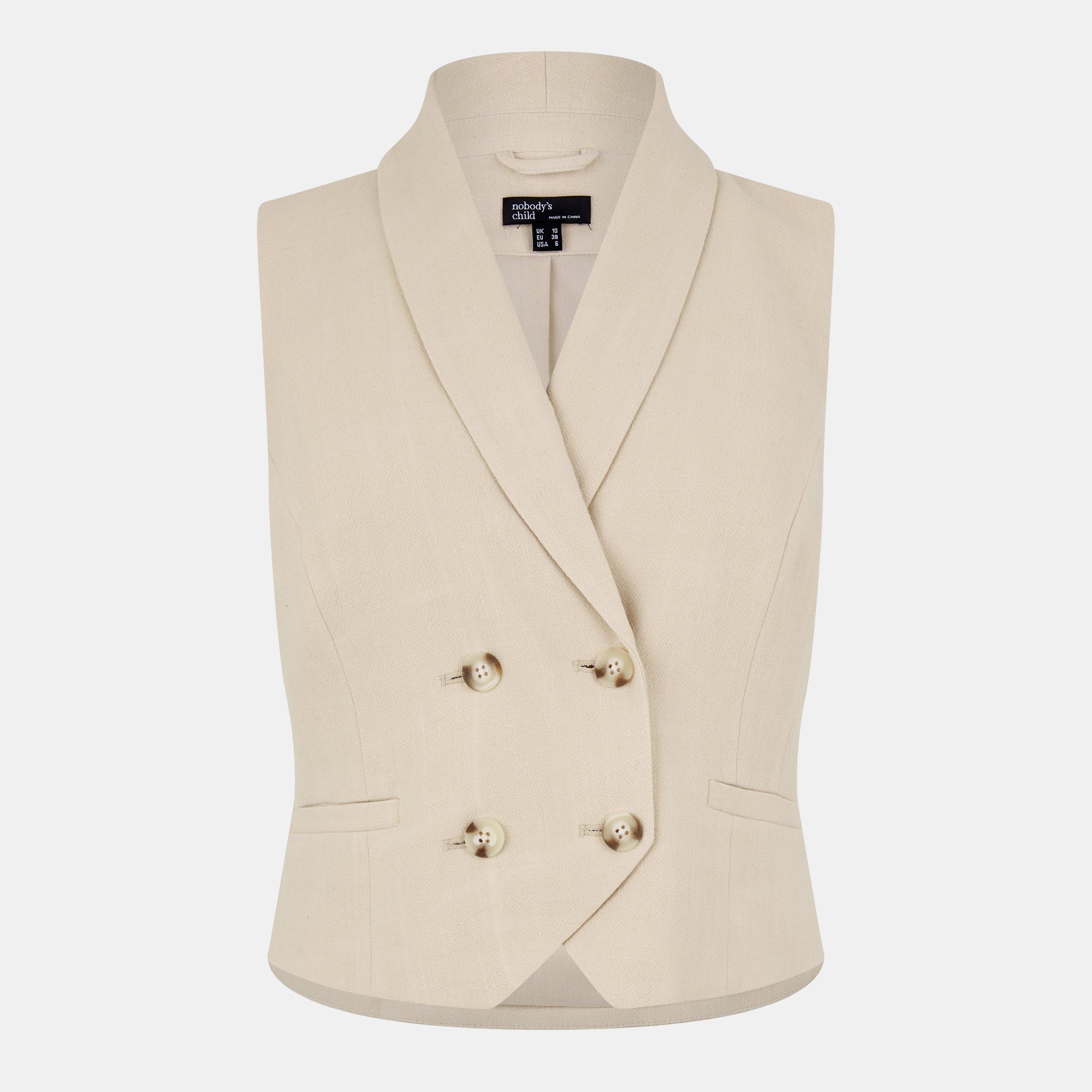 Nobodys Child Women's Cropped Waistcoat - Cream - 12 (M)