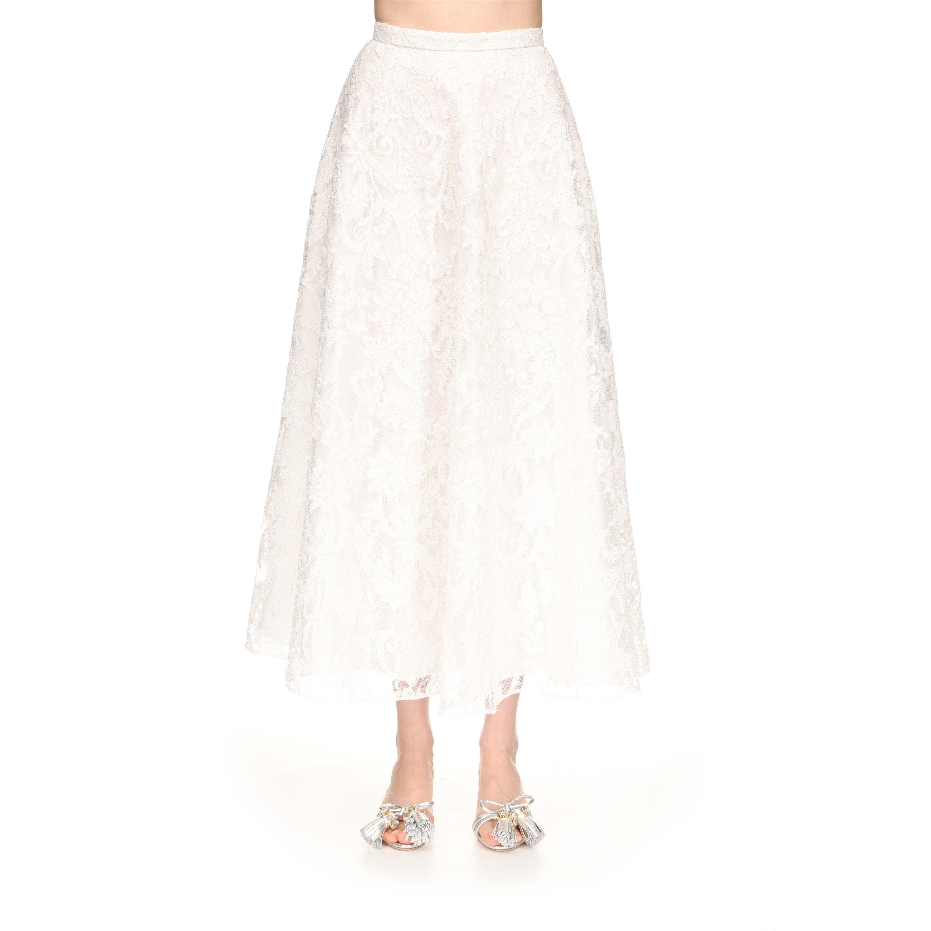 White - Giambattista Valli - Women's Giambat Lace Maxi Skirt - 1