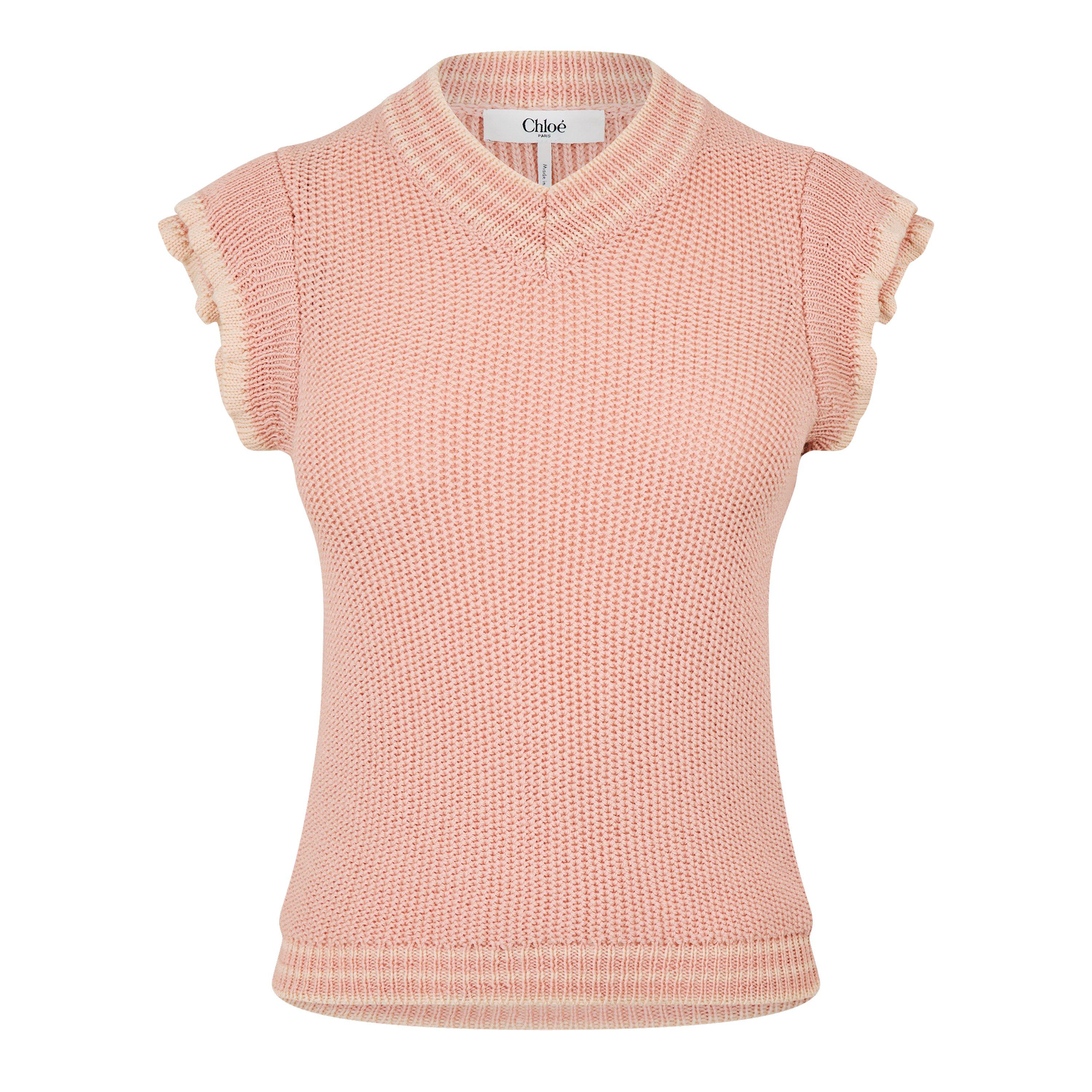 Chloe Short Sleeve Ruffle Jumper - Pinky Orange - Size 14 (40)