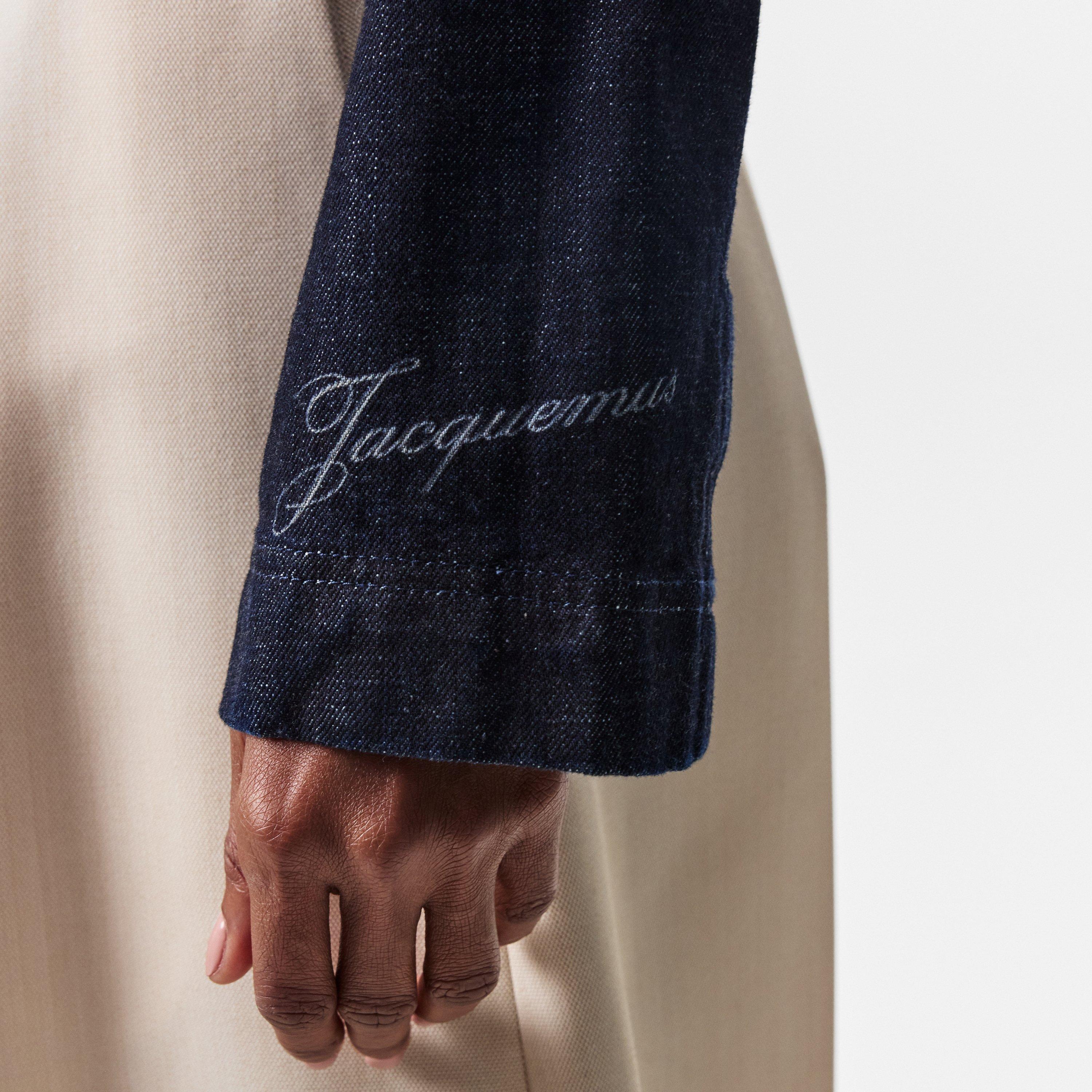 Dark Navy - Jacquemus - Women's Marino Cotton Cropped Long Sleeve Denim Jacket - 5