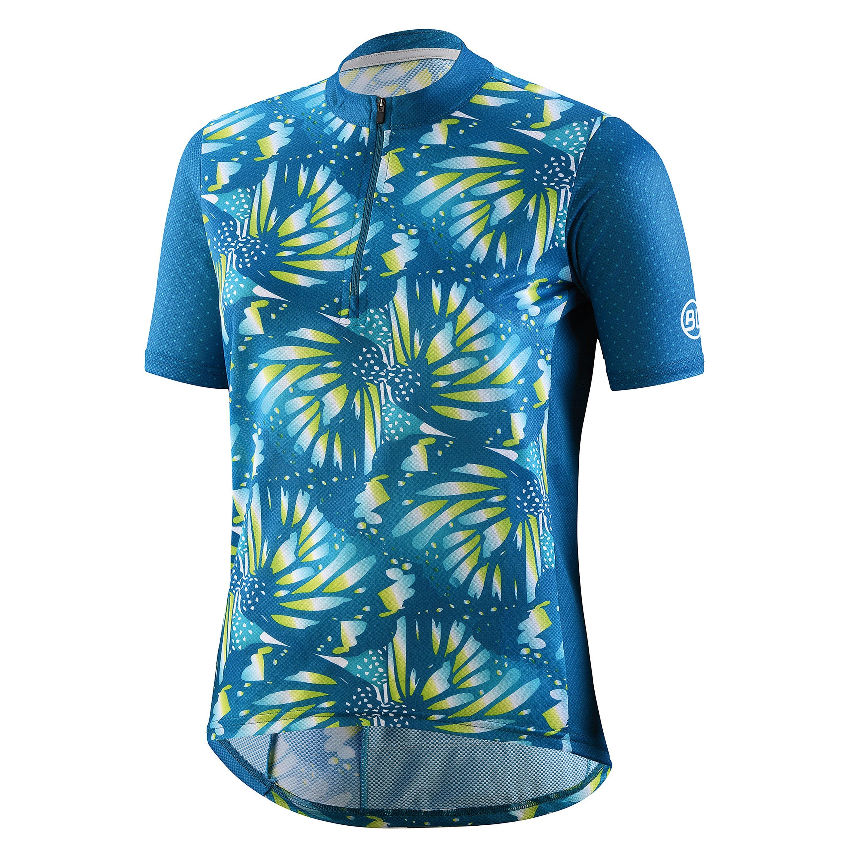 Bicycle Line Women's Dalia Short Sleeve Upf 30+ Loose Fit Cycling Jersey - Turquoise - 14 (L)