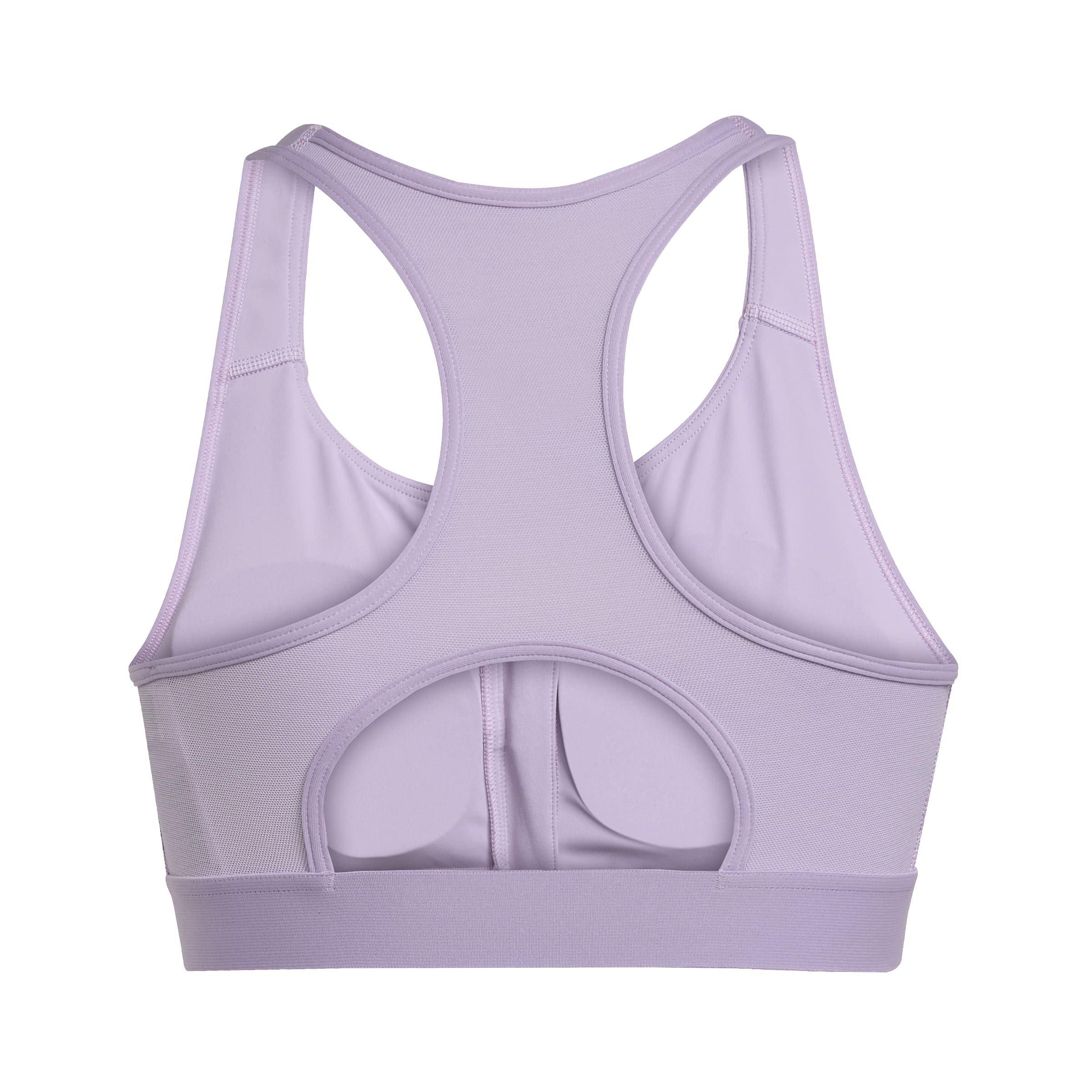 Pow Plum/White - adidas - adidas Powerreact Training Womens Medium-Support Zip Bra - 2