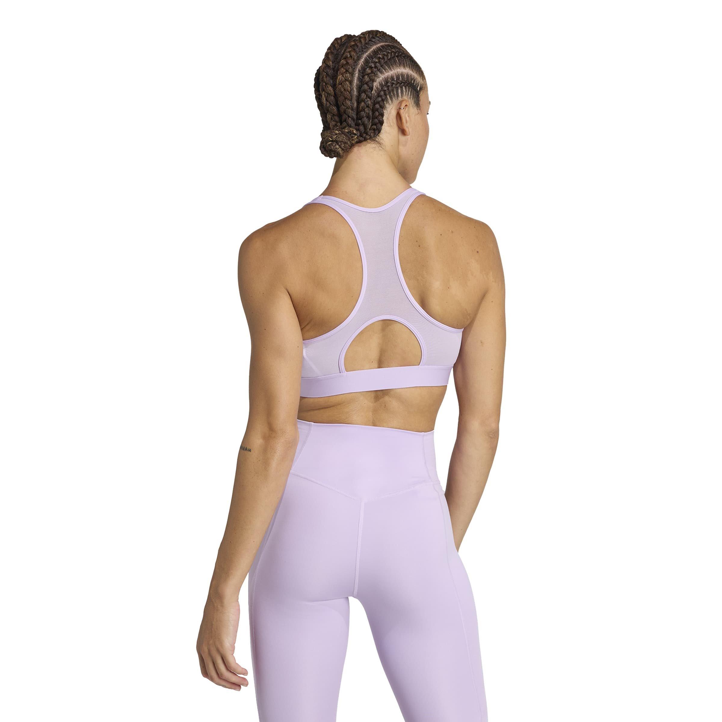 Pow Plum/White - adidas - adidas Powerreact Training Womens Medium-Support Zip Bra - 4