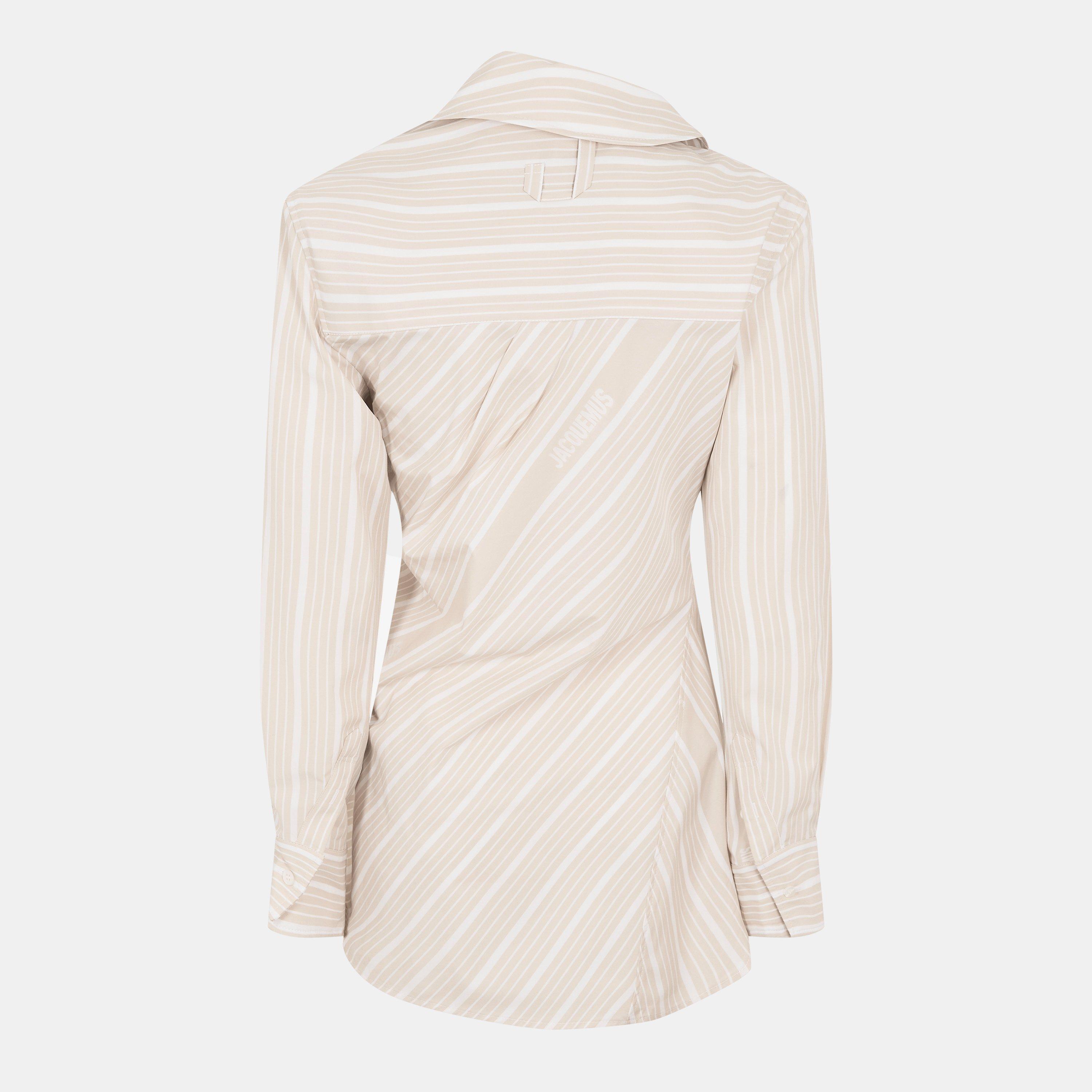 Yellow/White - Jacquemus - Women's Jacquard Pablo Long-Sleeve Patterned Shirt - 2