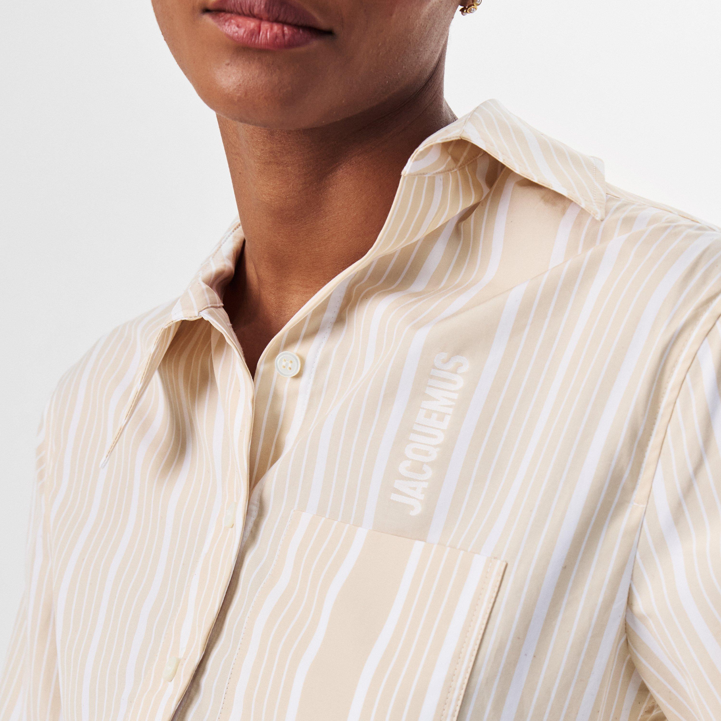 Yellow/White - Jacquemus - Women's Jacquard Pablo Long-Sleeve Patterned Shirt - 5