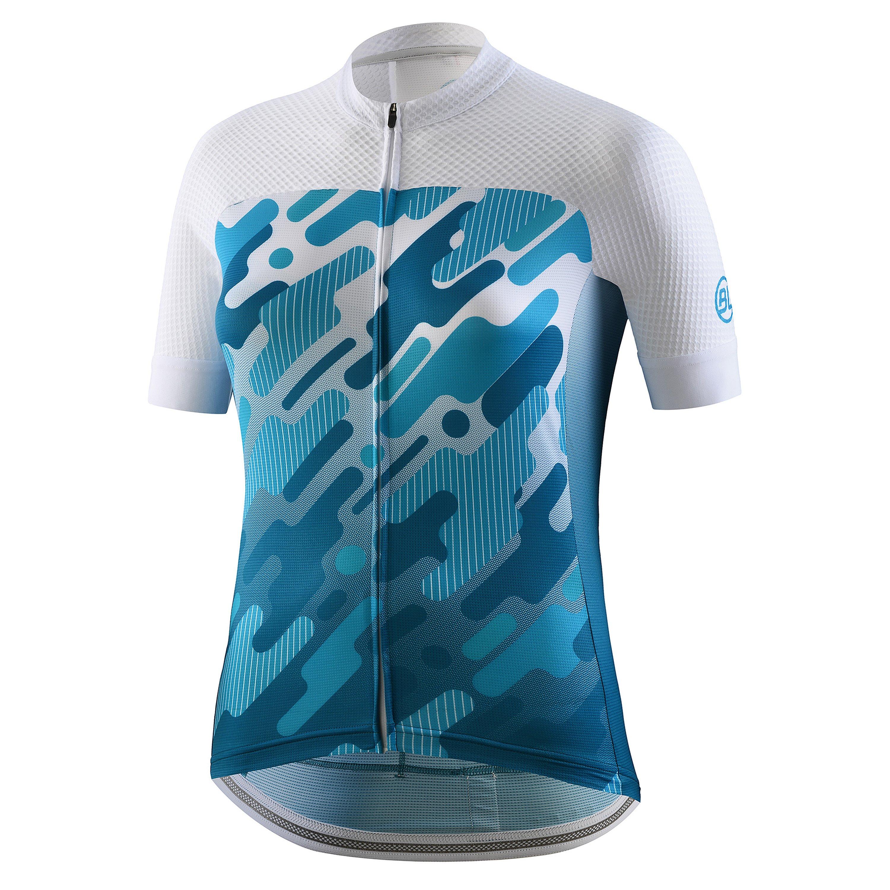 Bicycle Line Women's Arya Short Sleeve Cycling Jersey - White/Turqoise - 14 (L)