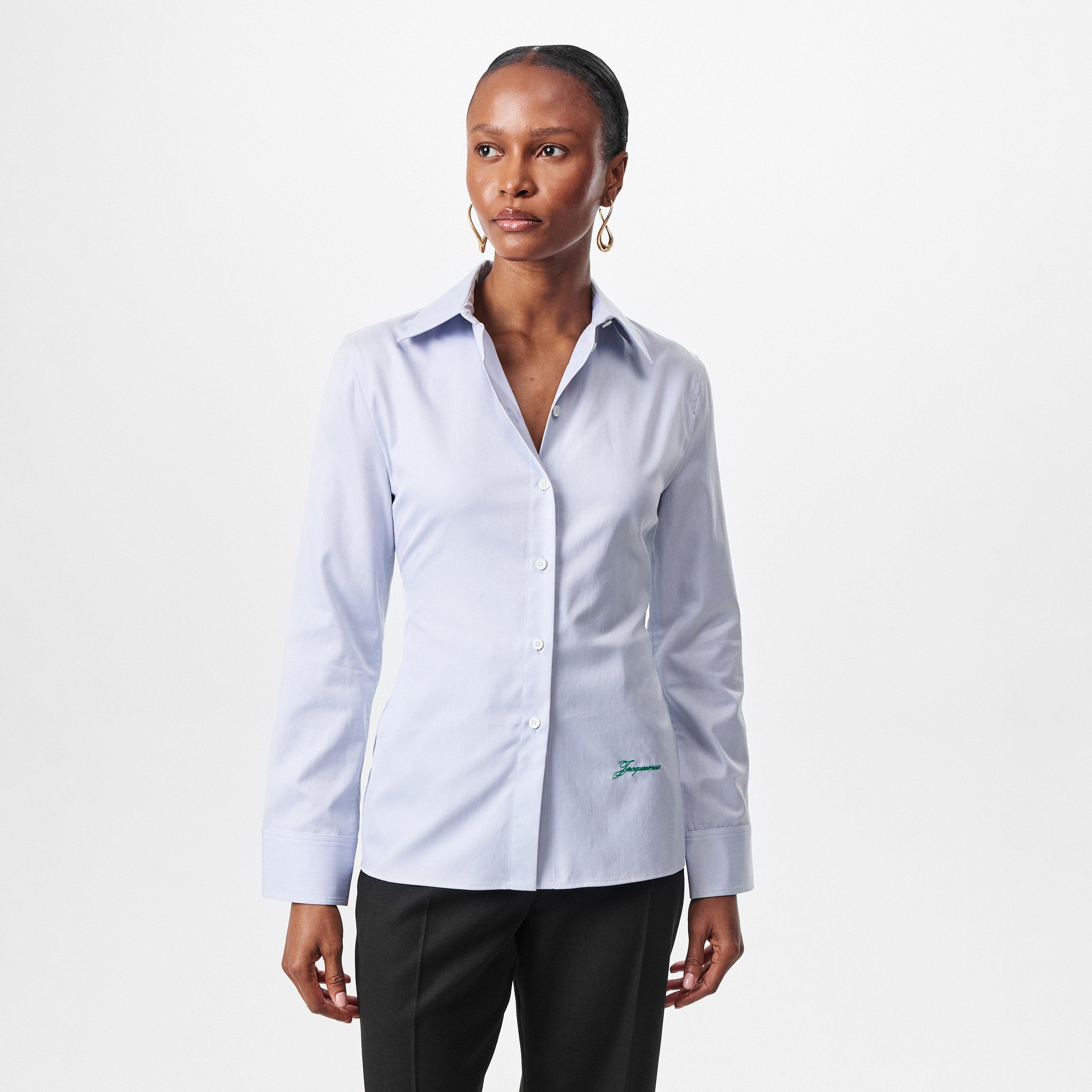 Light Grey - Jacquemus - Women's Long-Sleeve Patterned Shirt - 2