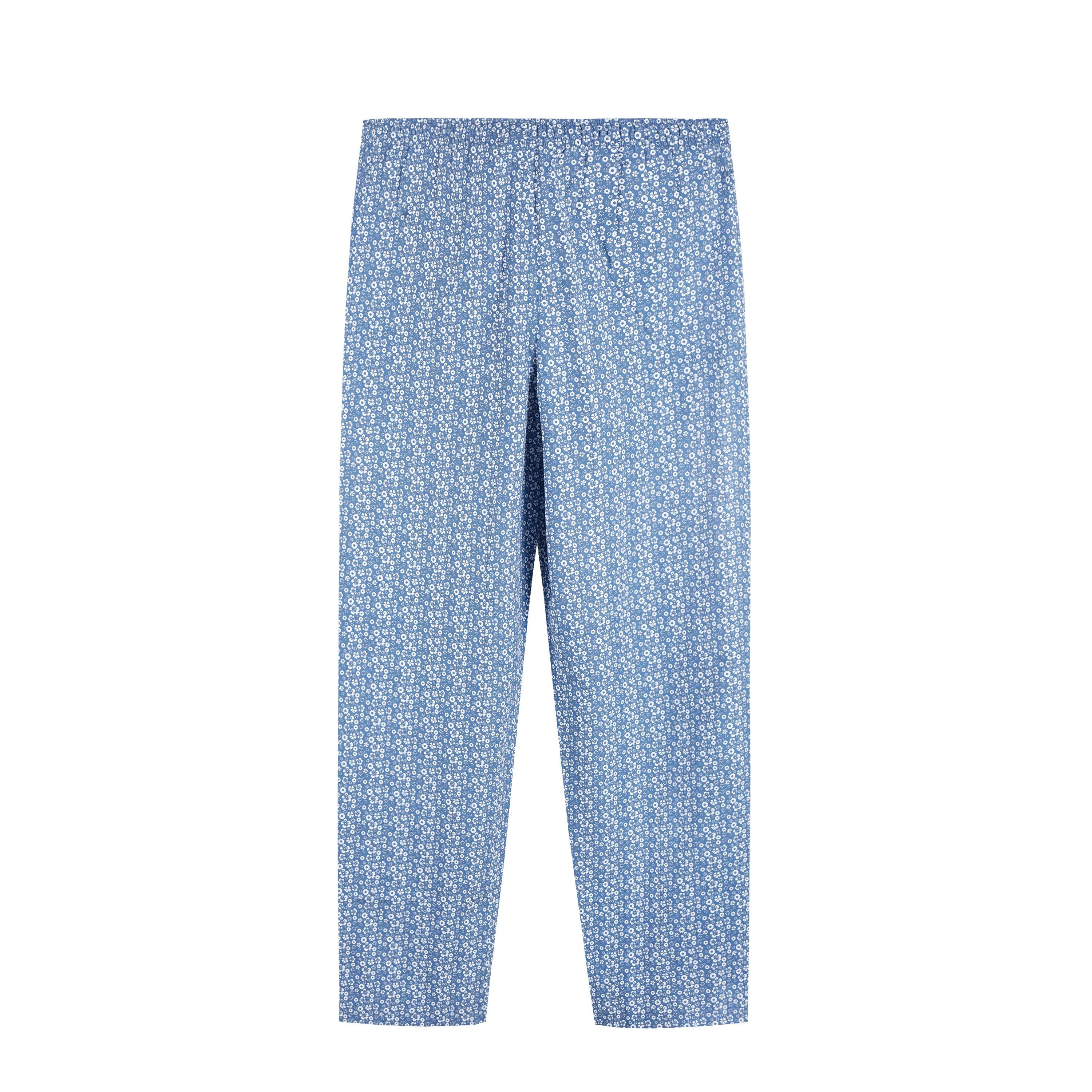 Blumenmuster in Blau - Linea - Men's Geo Long-Sleeve Pyjama Set - 7